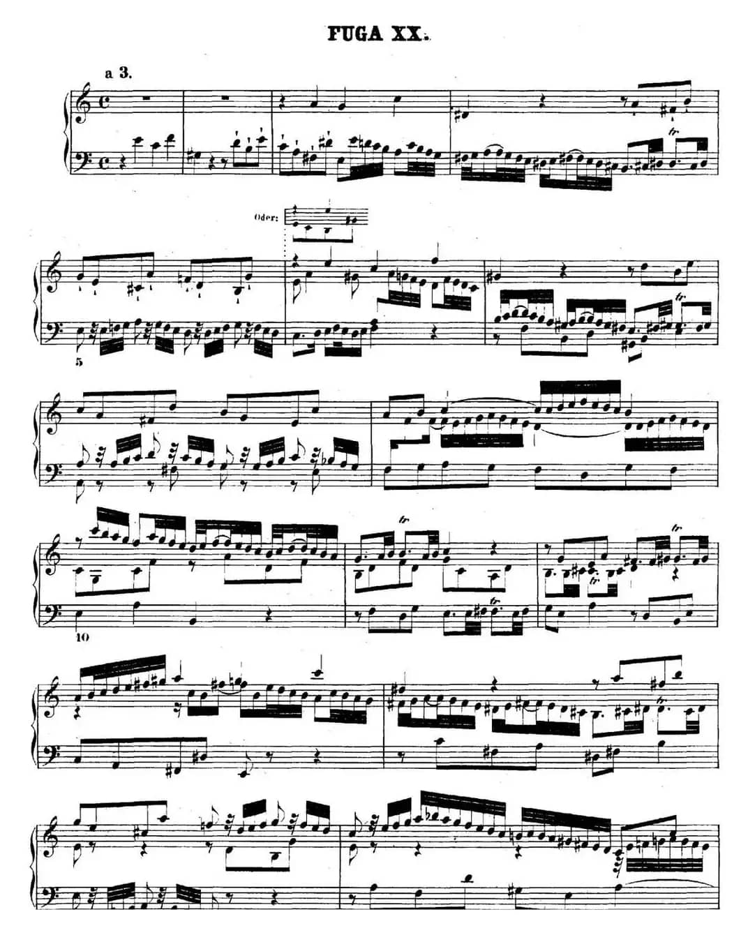 巴赫《平均律钢琴曲集·第二卷》之赋格曲（NO.20）