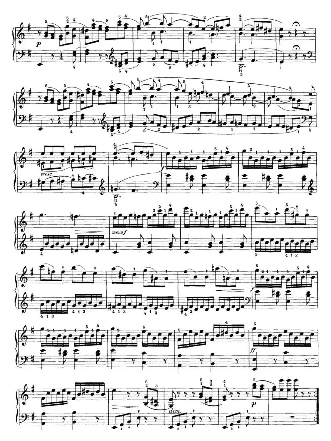 海顿 钢琴奏鸣曲 Hob XVI 34 in E minor