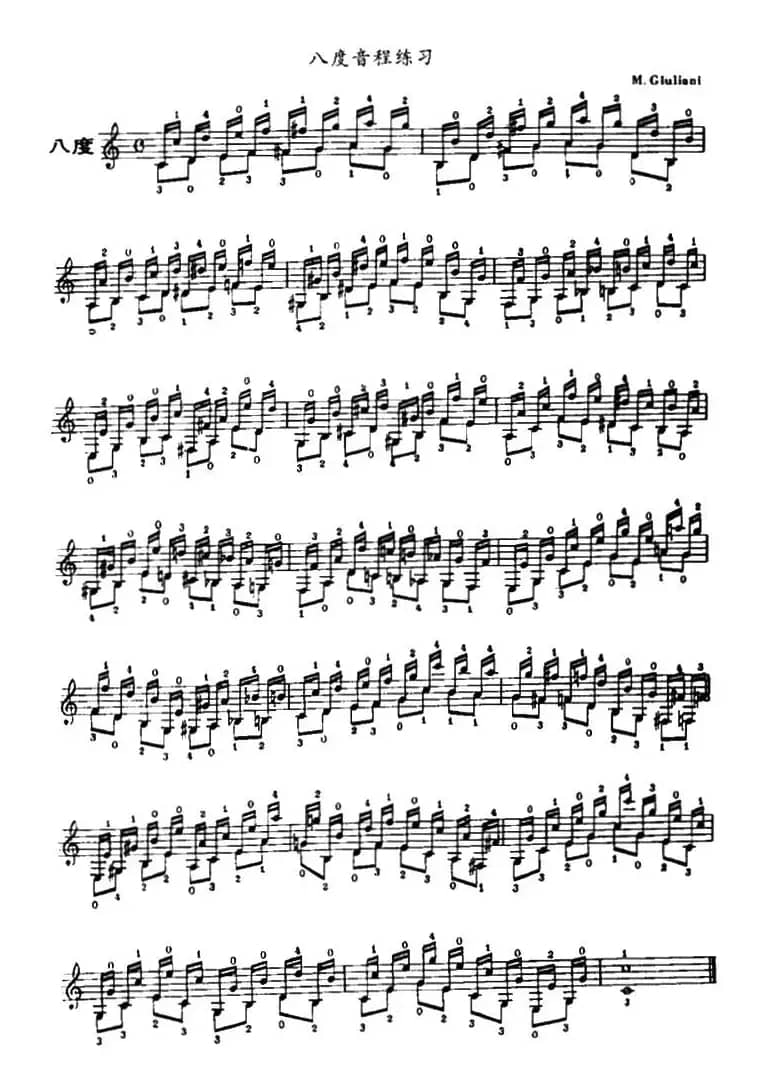 古典吉他八度音程练习