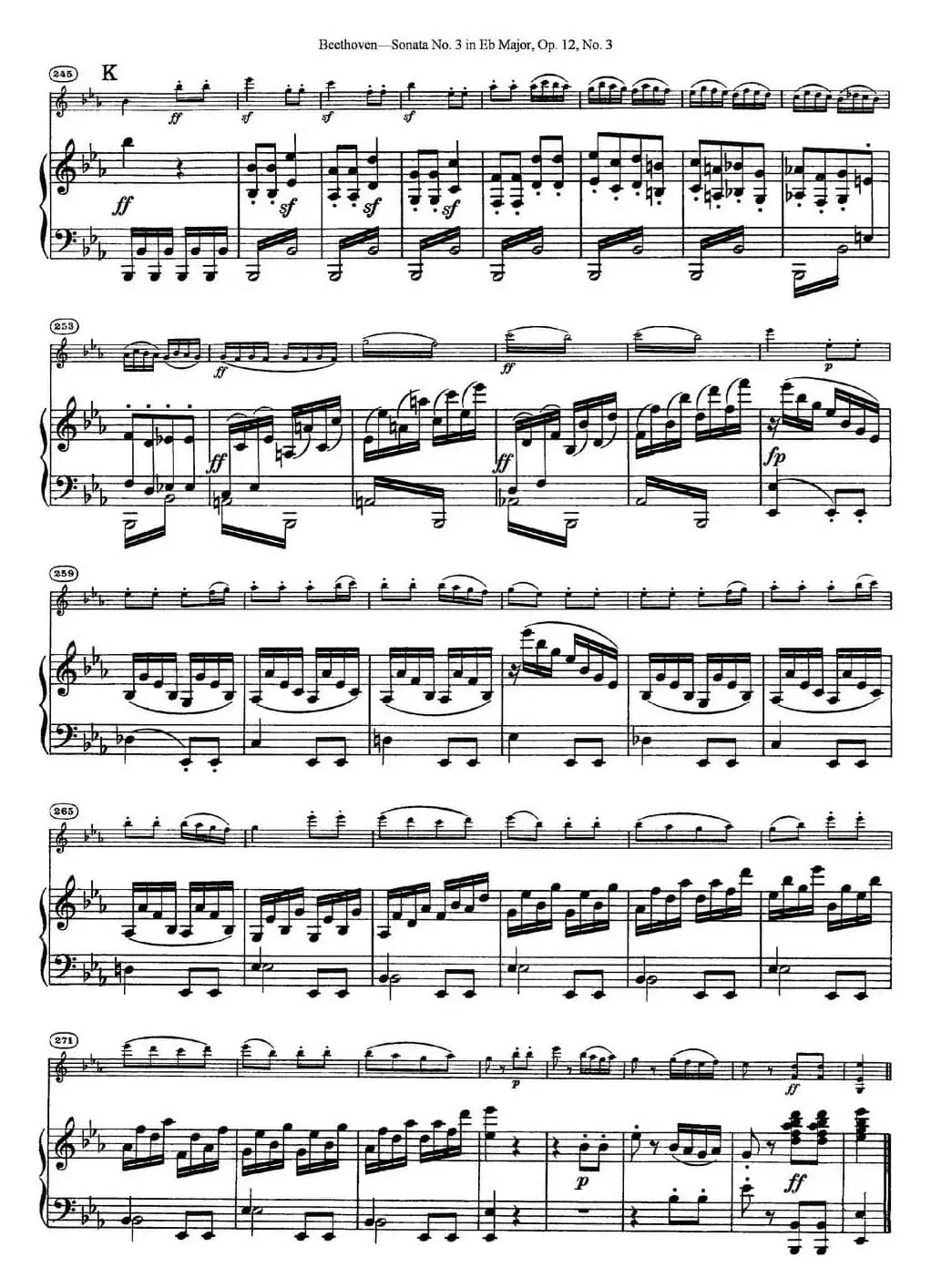 Violin Sonata No.3 in Eb Major Op.12 No.3（小提琴+钢琴伴奏）