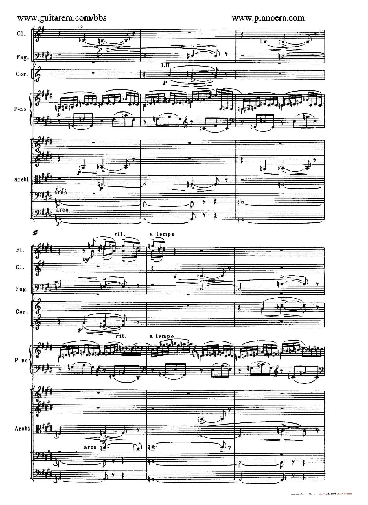 c小调第二钢琴协奏曲 Op.18（第二乐章总谱）