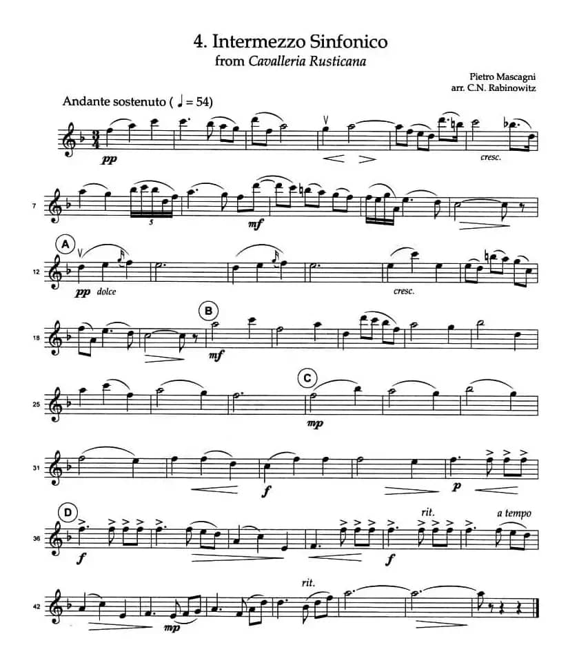 INTERMEZZO SINFONICO（四重奏）