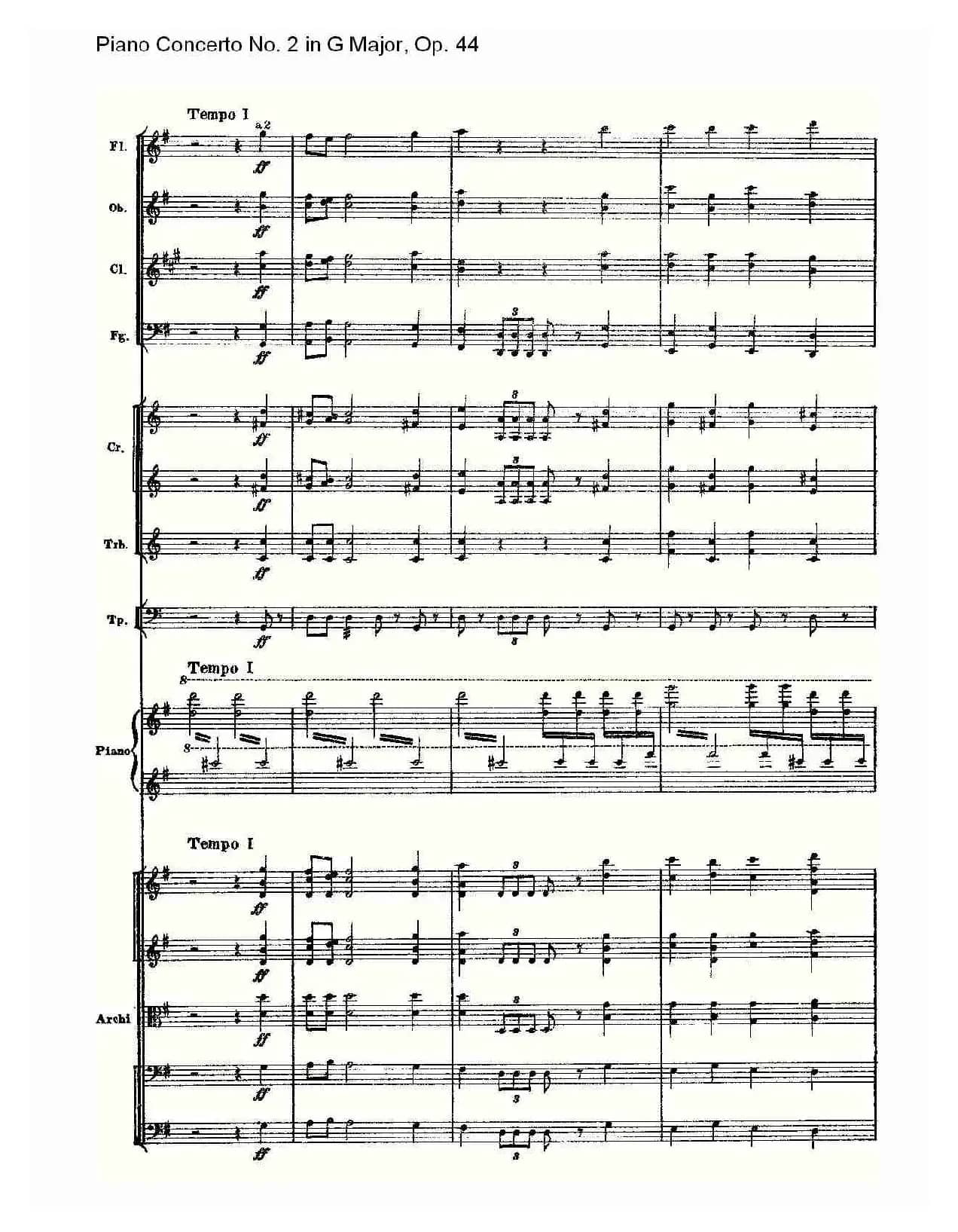 G大调第二钢琴协奏曲, Op.44第一乐章（二）