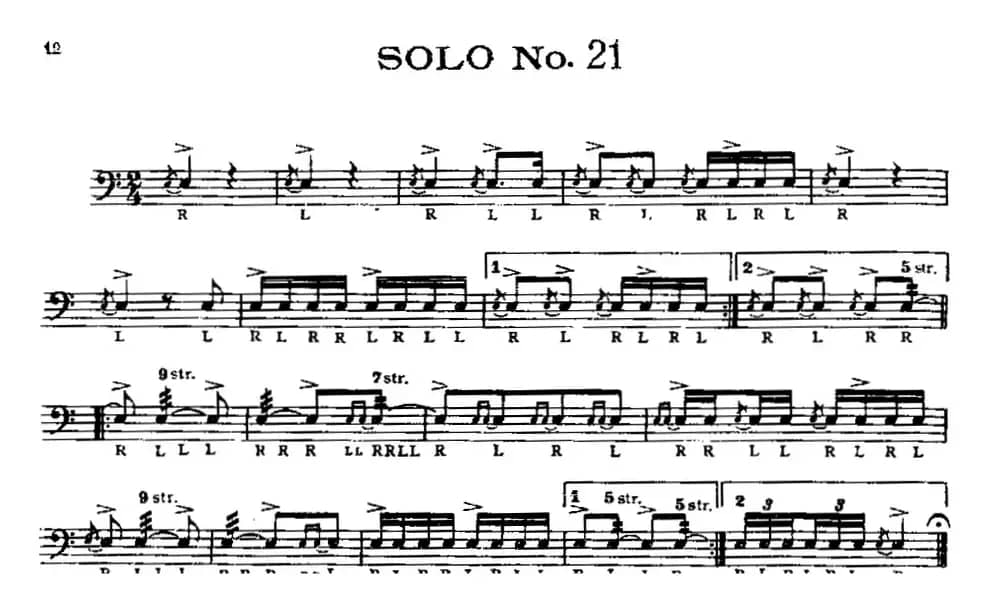 美国军鼓 SOLO No.21-25（爵士鼓谱）