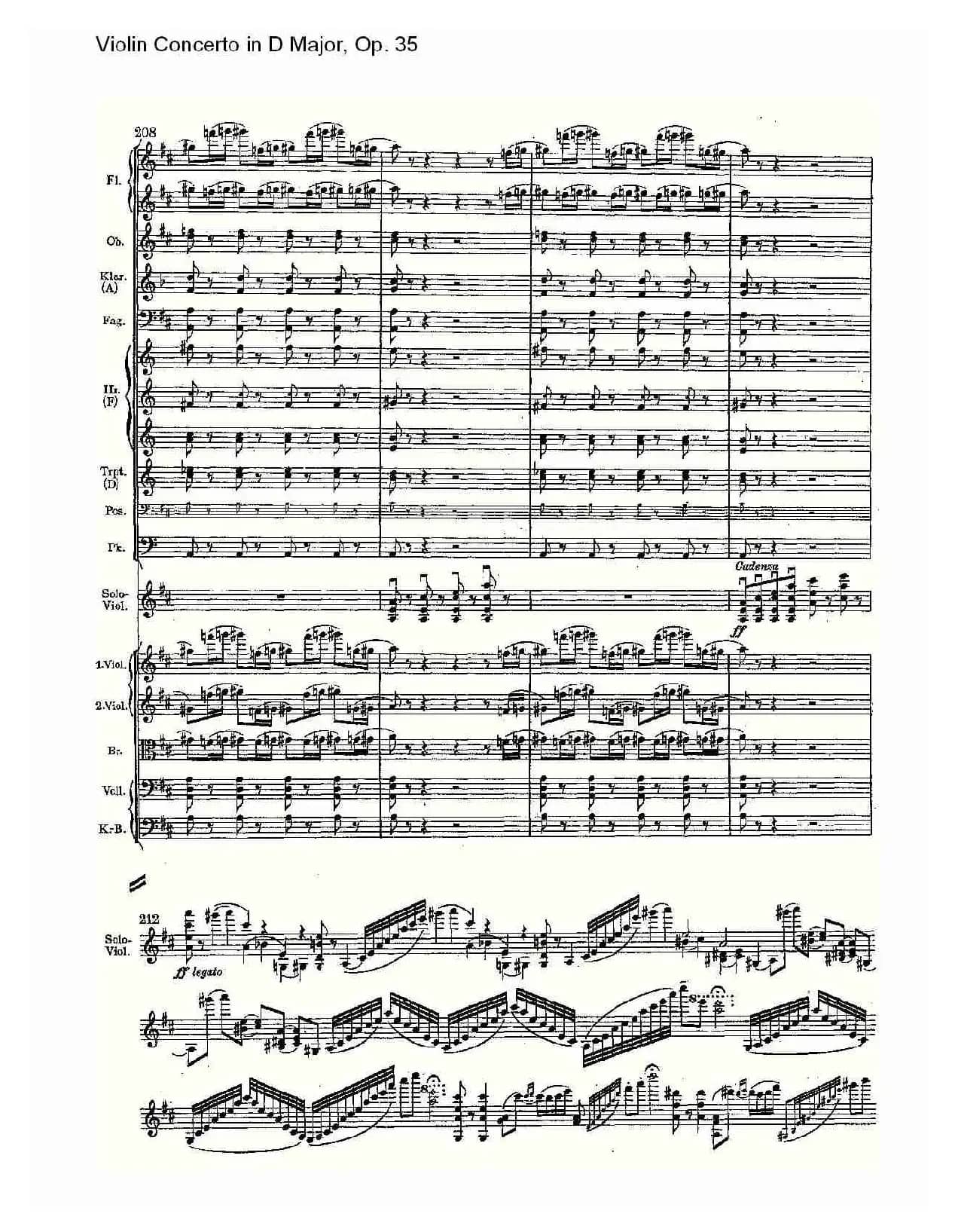 D大调小提琴协奏曲, Op.35第一乐章（二）