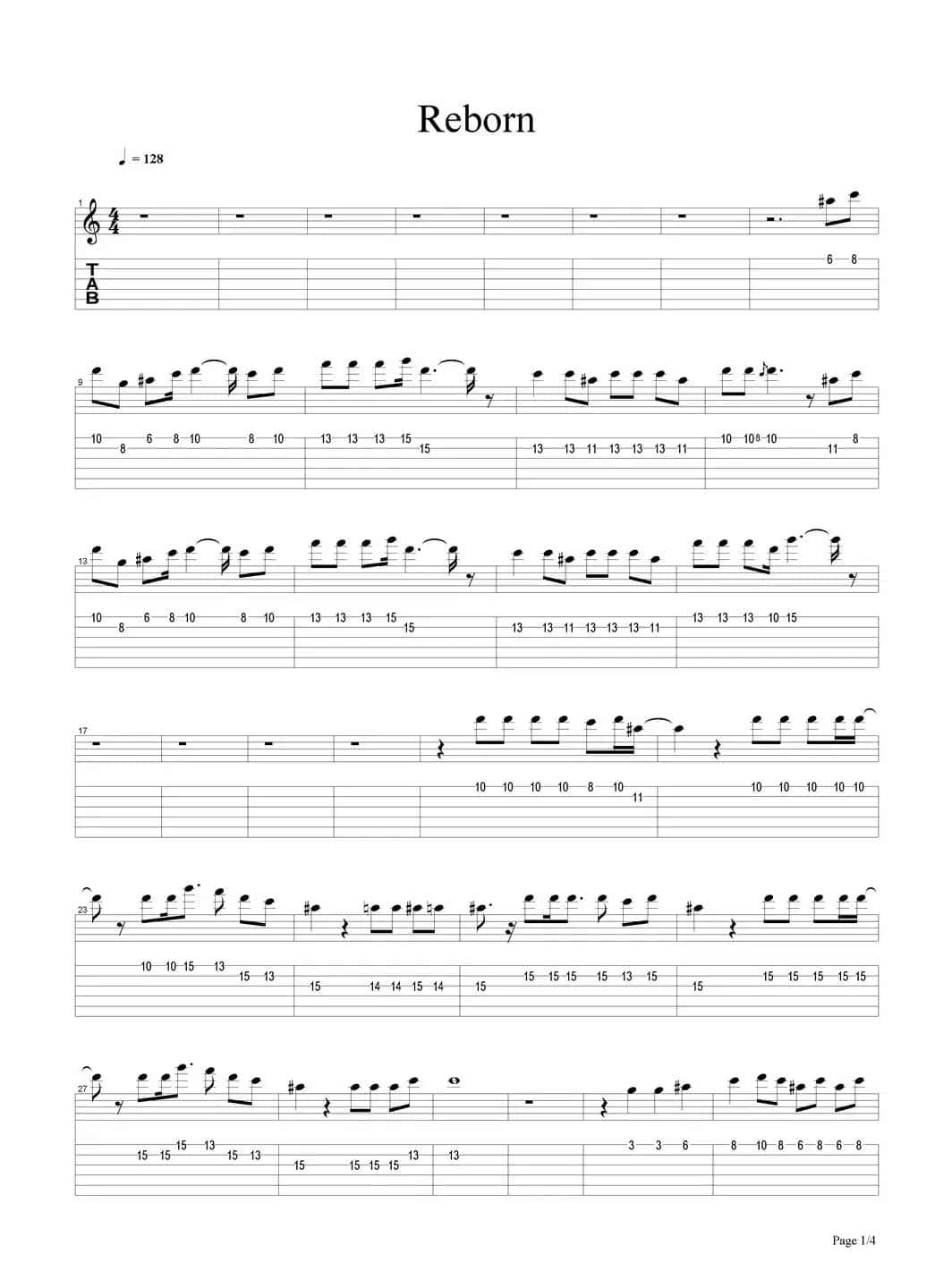 Reborn（指弹谱）