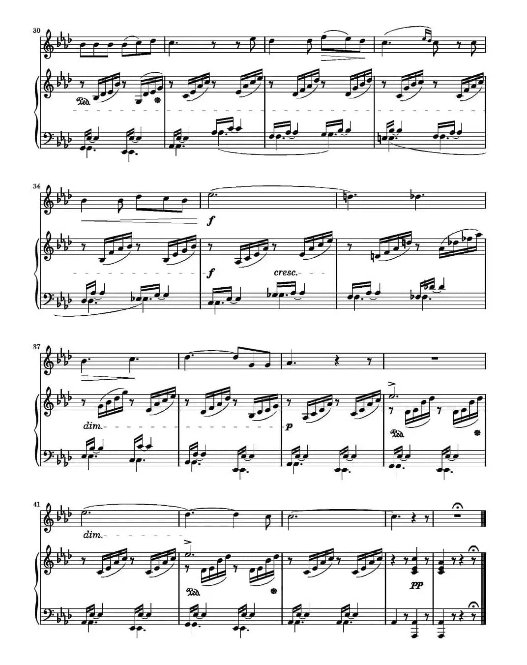 On Wings of Song（Op. 34, No. 2）