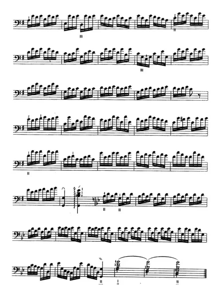 三弦换弦练习曲（五线谱）