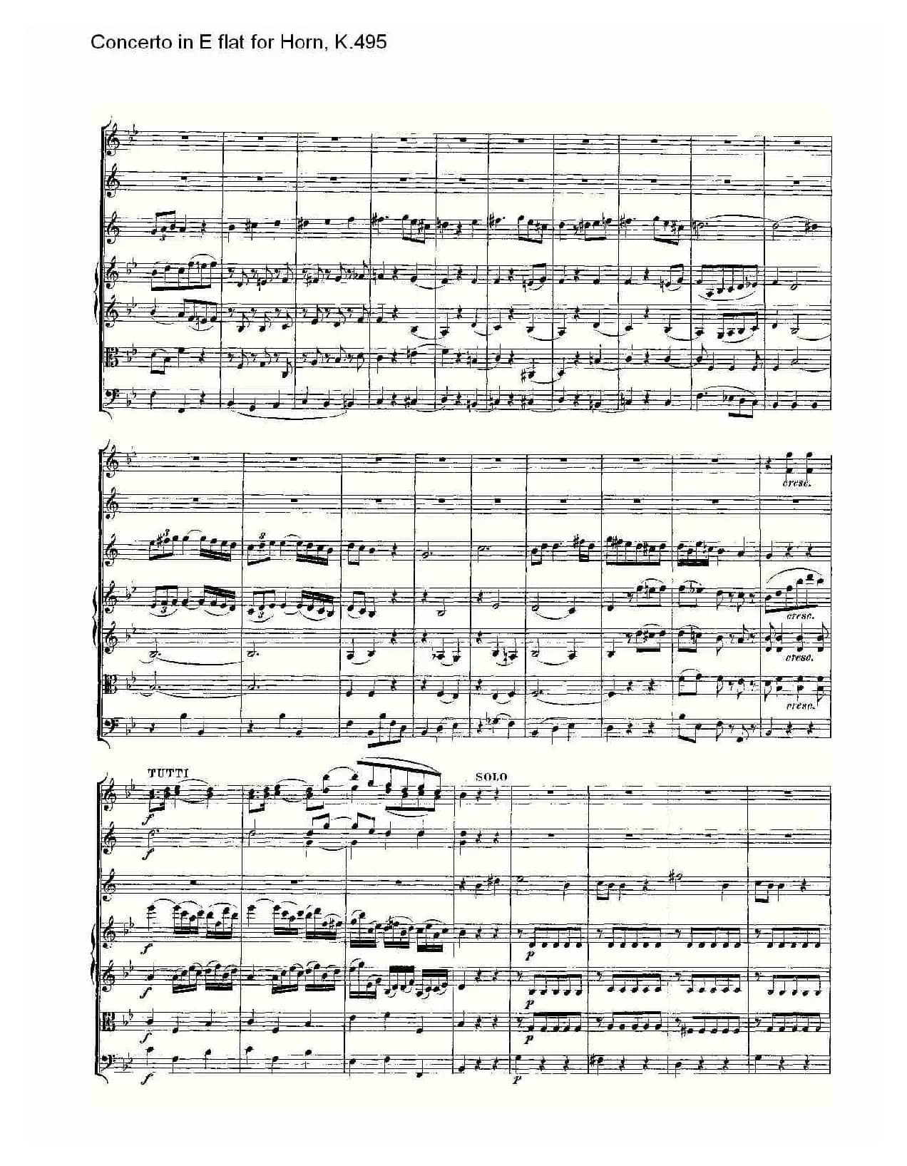 Concerto in E flat for Horn, K.495(Eb调法国号协奏曲, K.4)