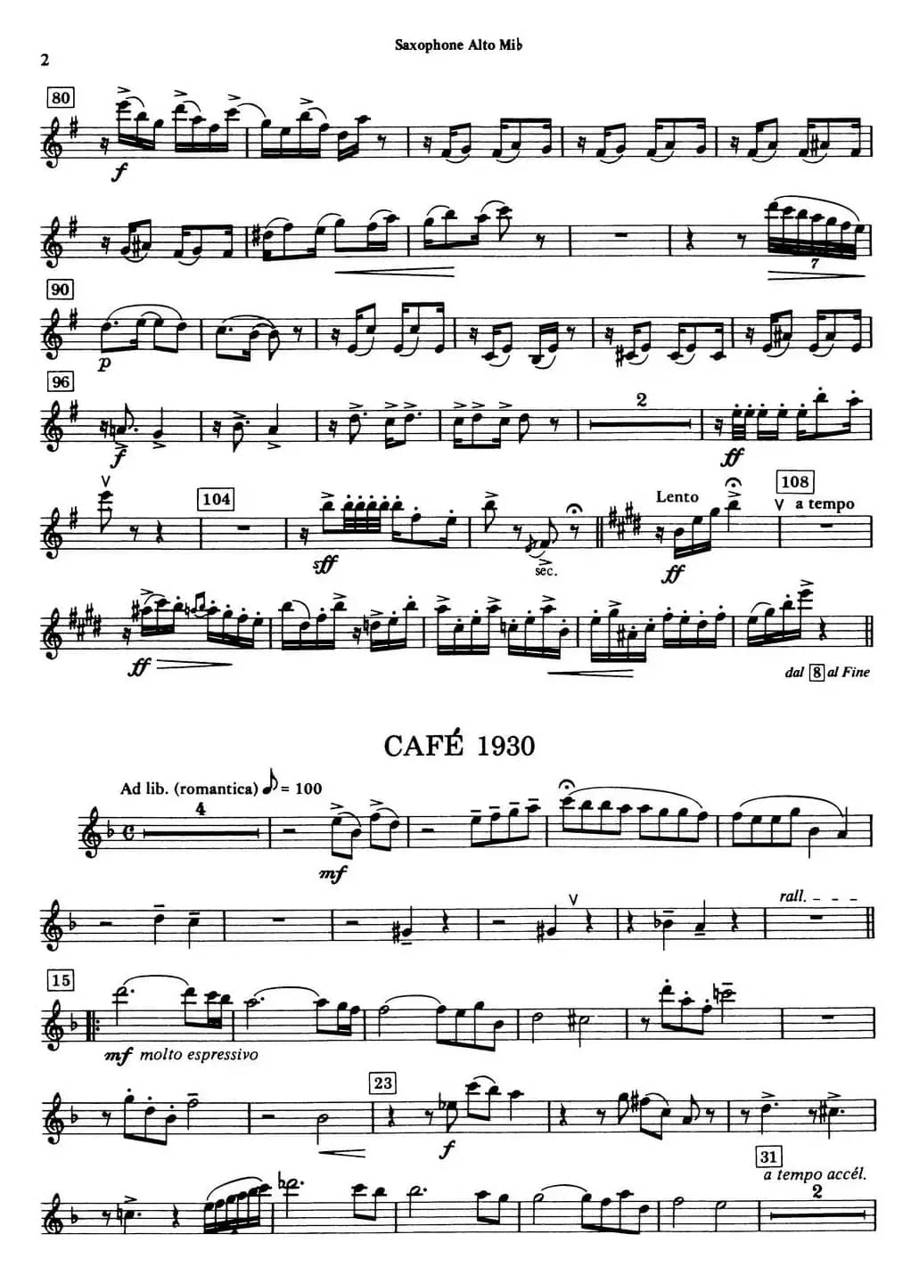 HISTOIRE DU TANGO（四重奏中音分谱）