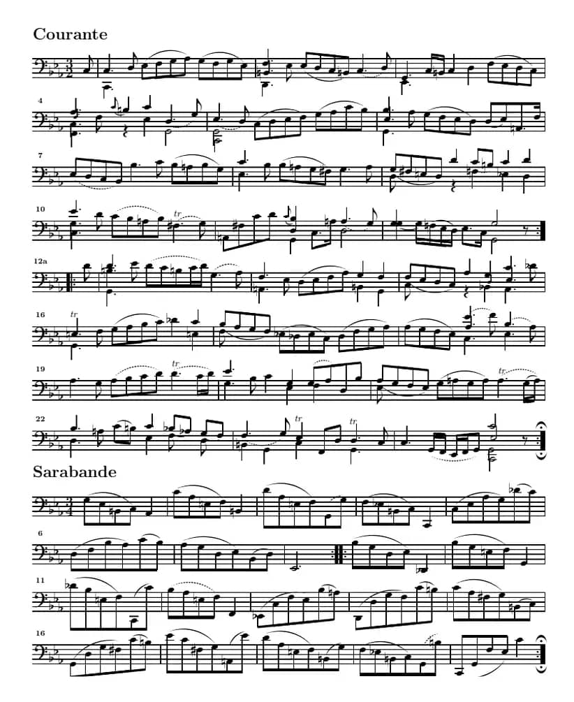 巴赫《大提琴无伴奏六首组曲》：Suite Ⅴ