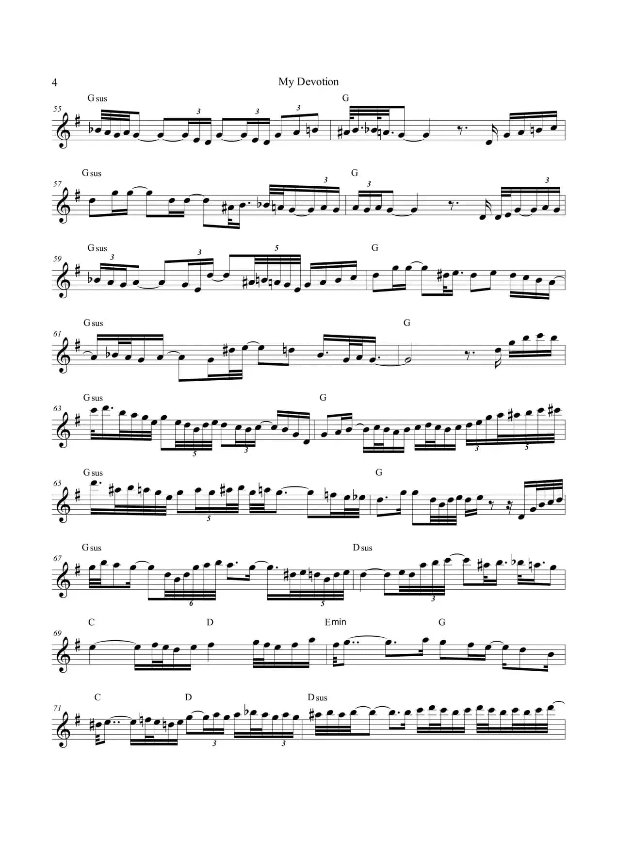 My Devotion（次中音萨克斯）