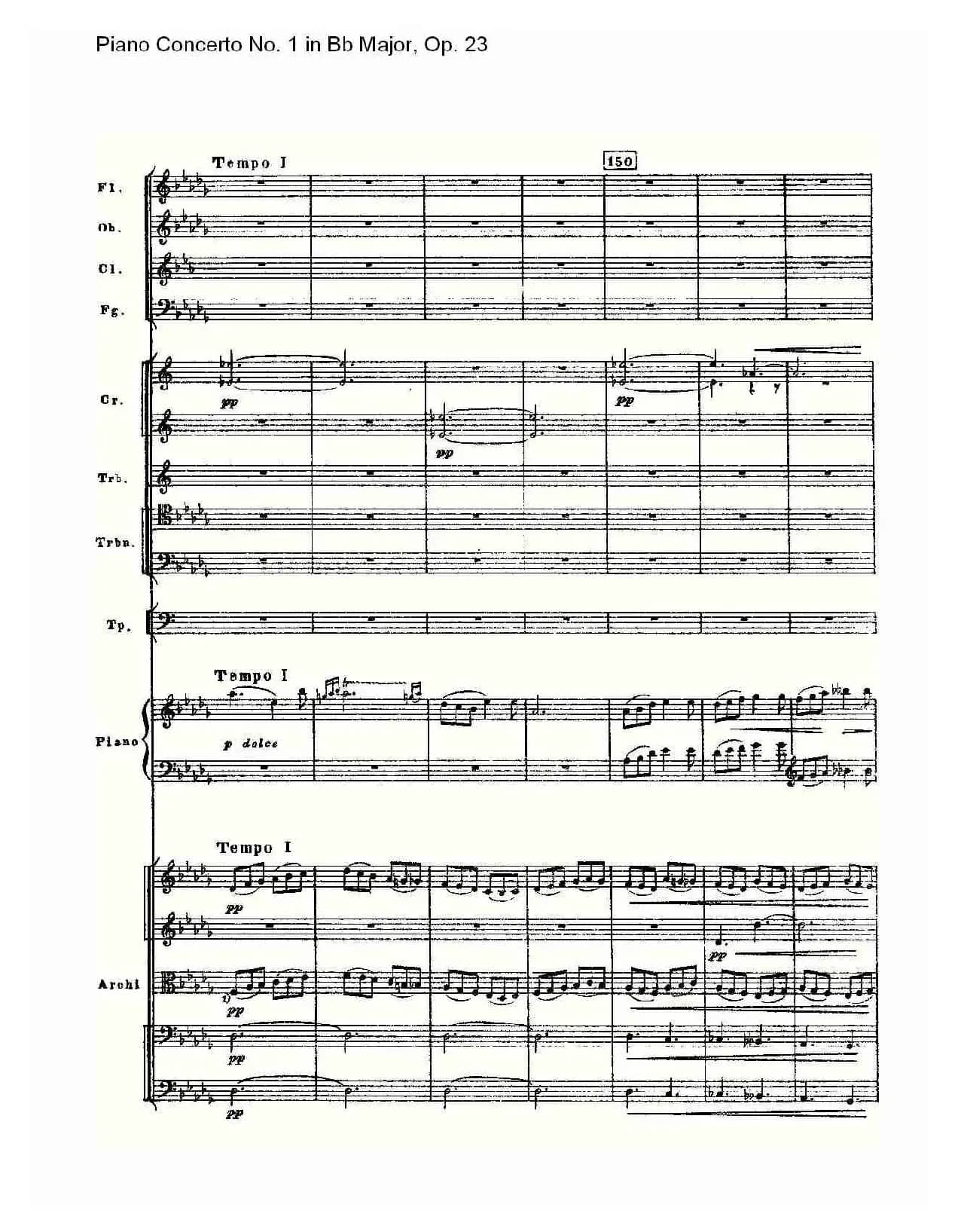Bb大调第一钢琴协奏曲,Op.23第二乐章