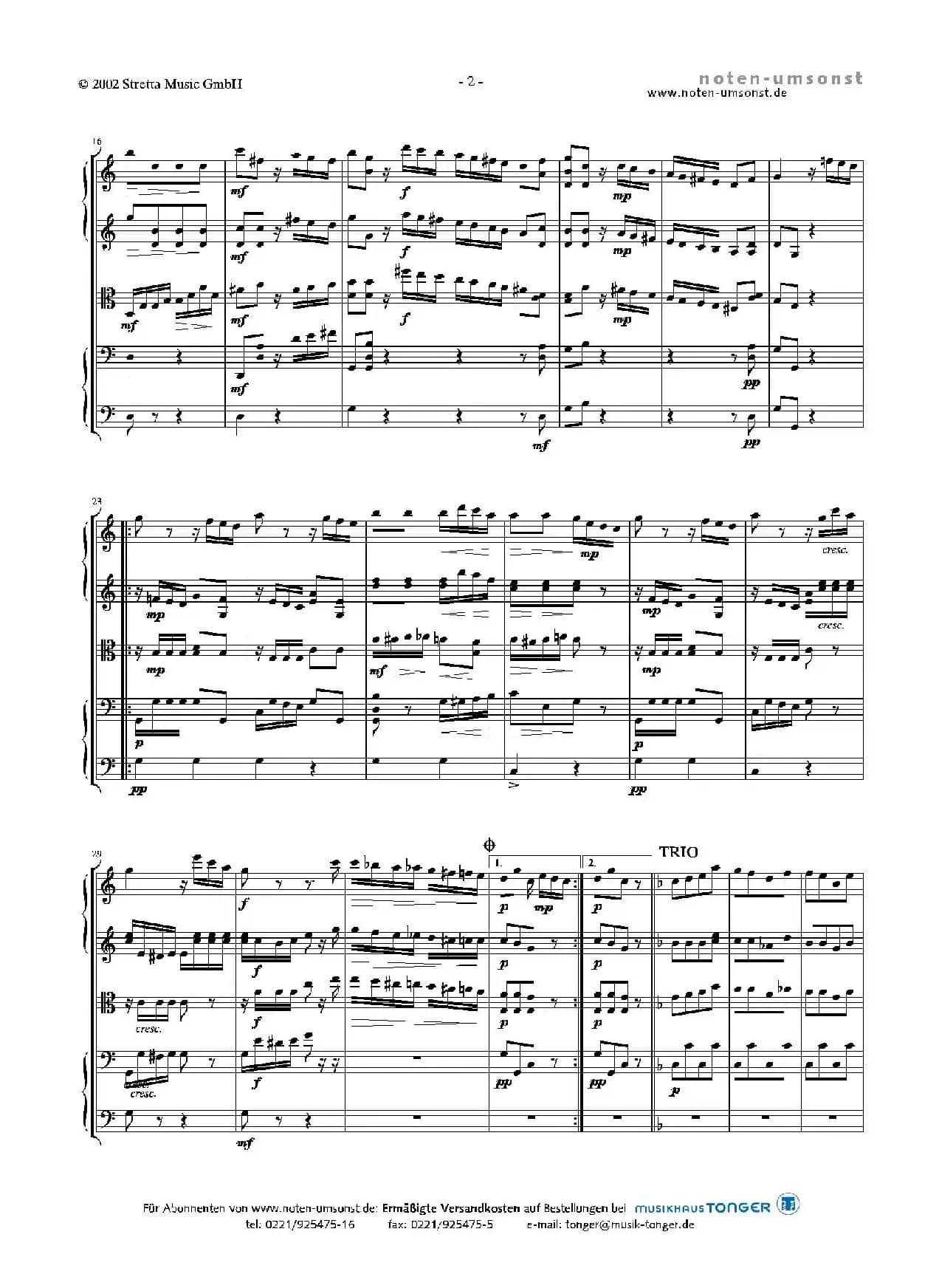 新拨弦波尔卡（弦乐五重奏总谱+分谱）