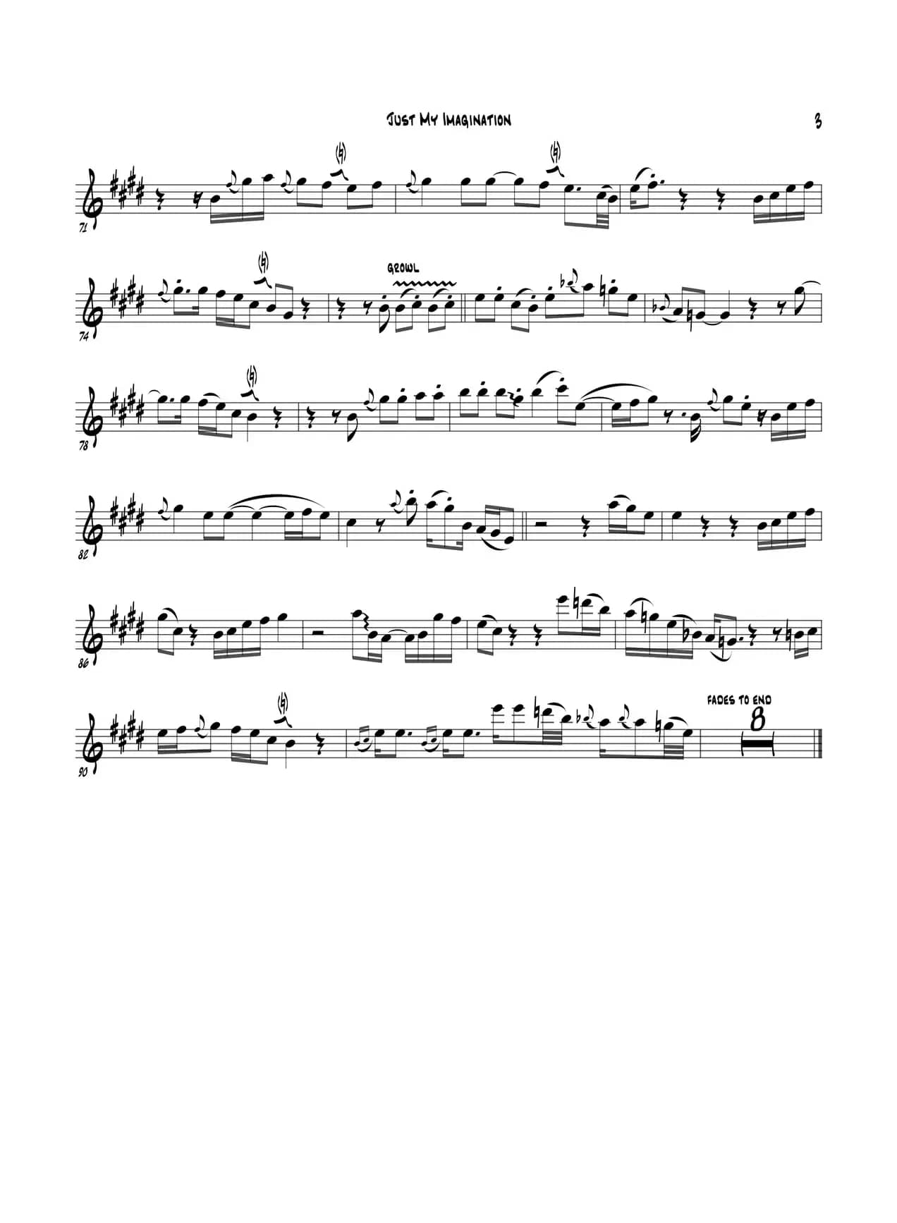 Just My Imagination（次中音萨克斯）