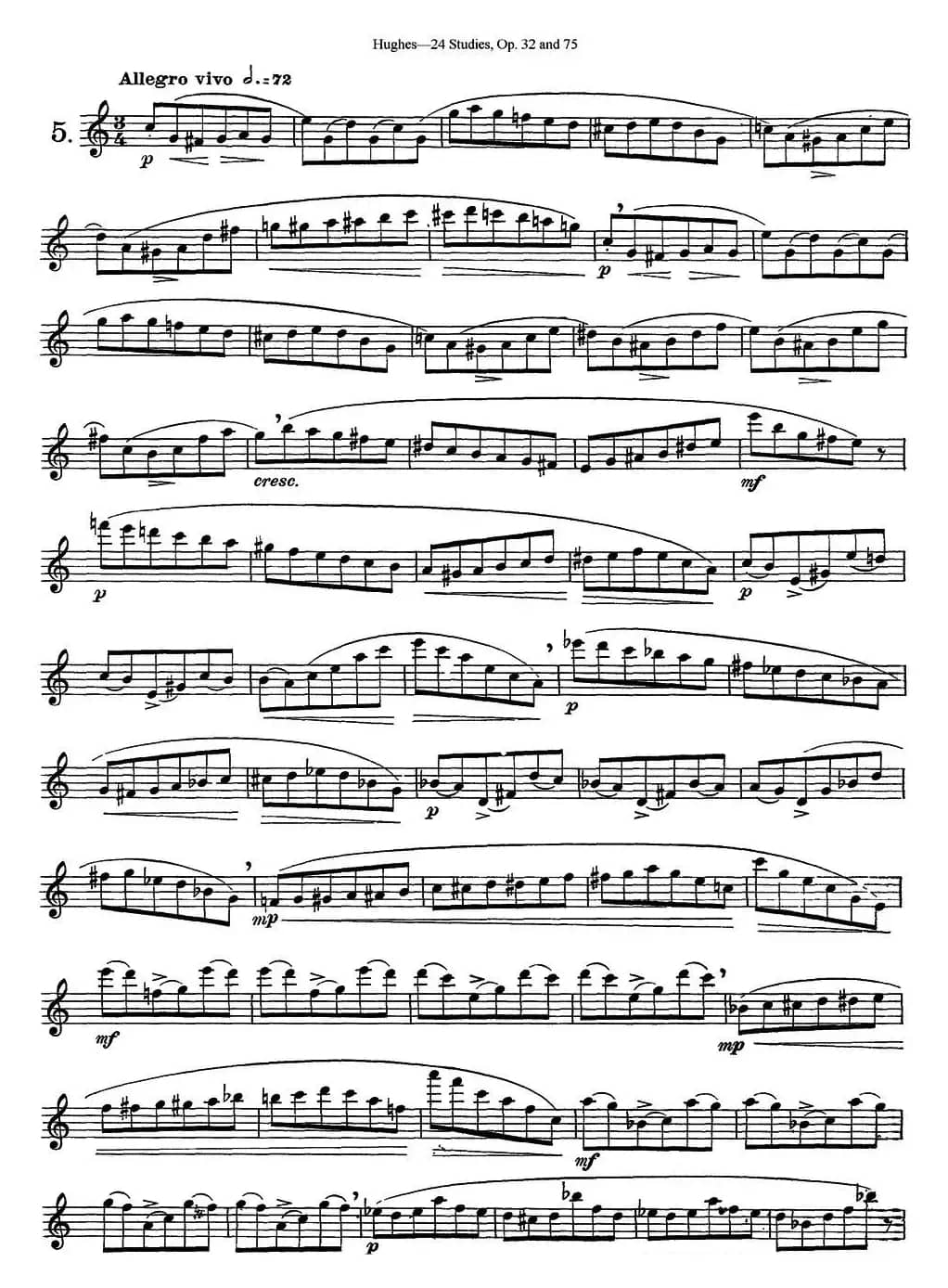 胡埃斯24首长笛练习曲Op.32（NO.5）