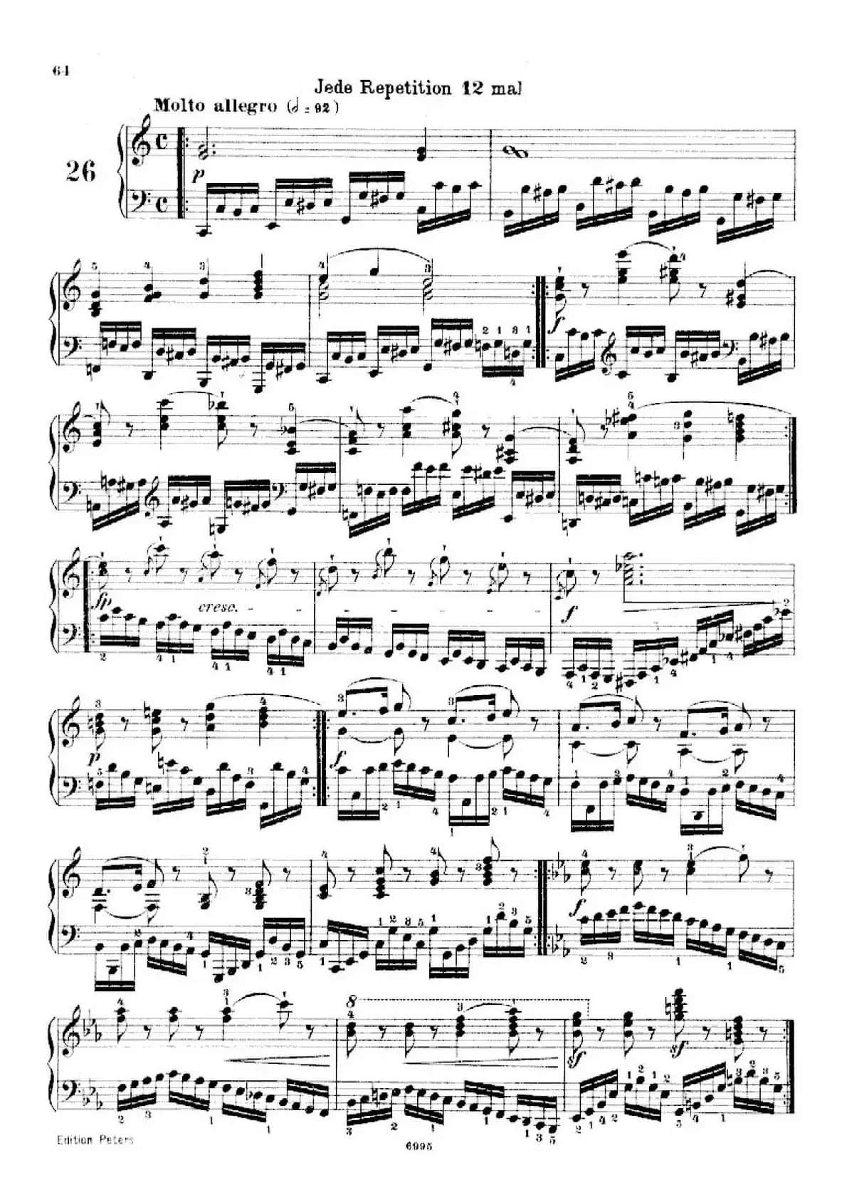 School of the Virtuoso Op.365（60首钢琴高级练习曲·26）
