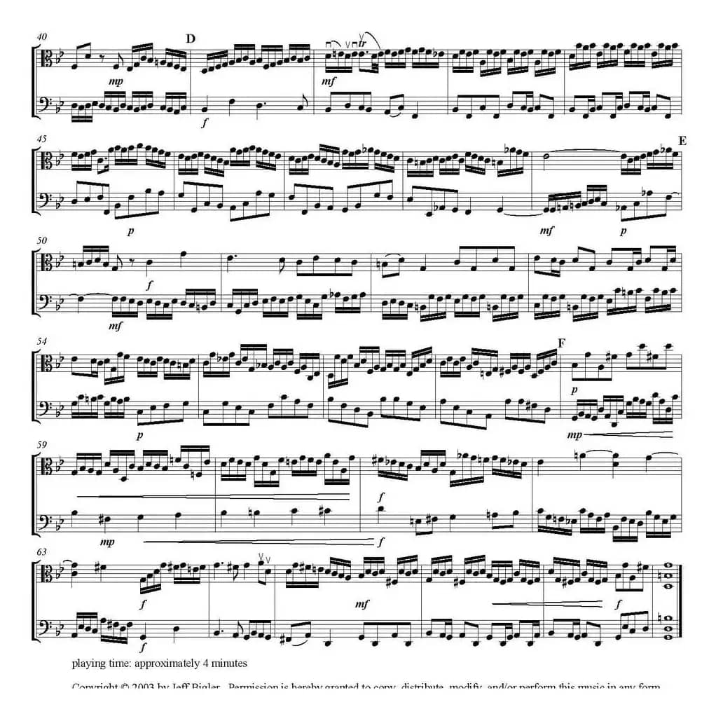 Little Fugue in G Minor（G小调小赋格曲、中提琴+大提琴）