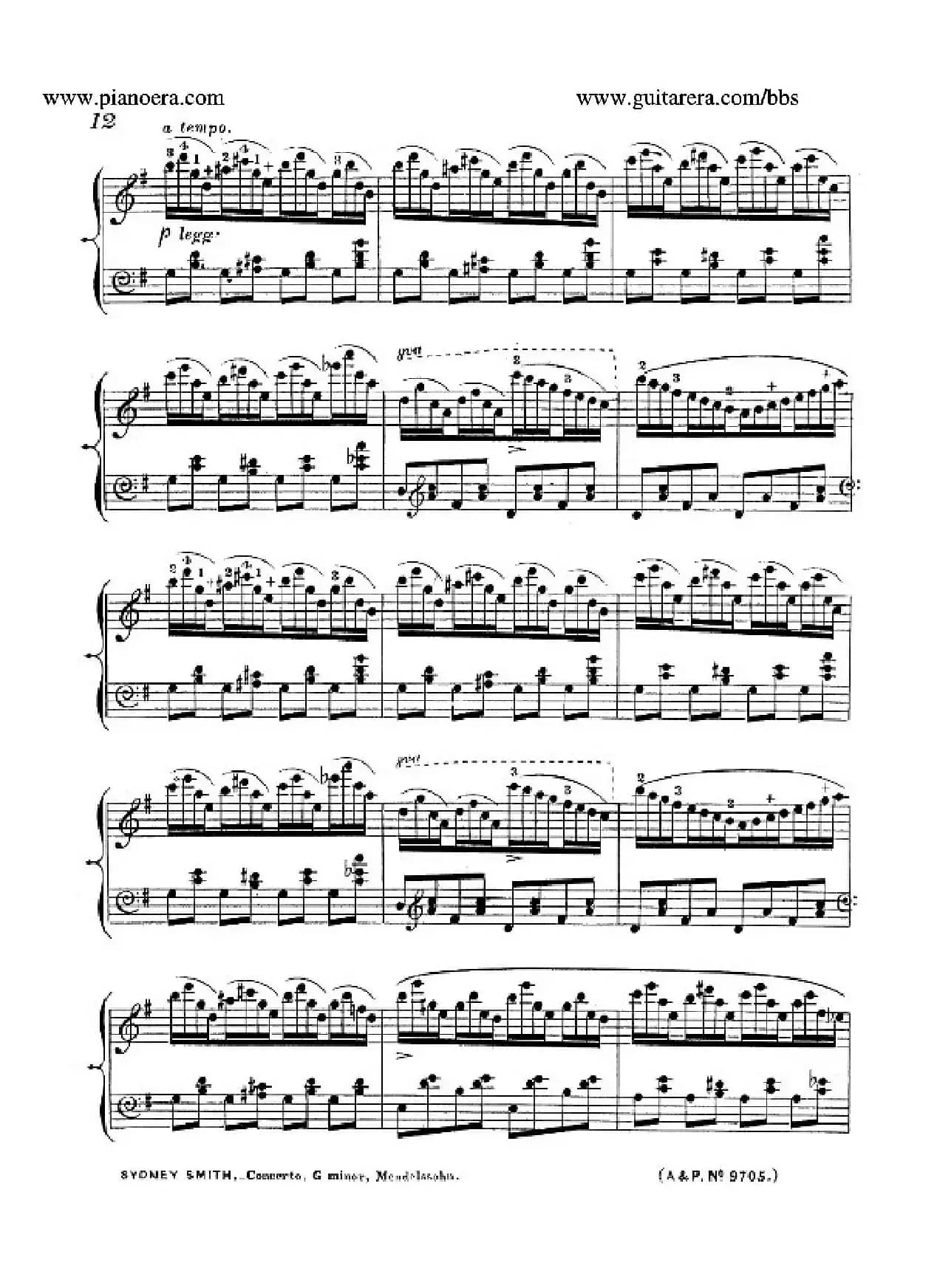 Piano Concerto No.1 in g Minor Op.25（g小调第一钢琴协奏曲·钢琴独奏）