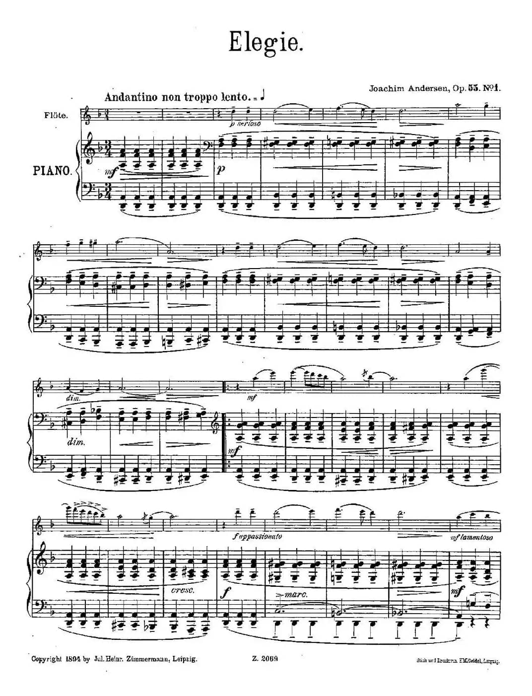 Elegie（Op.55 No.1）