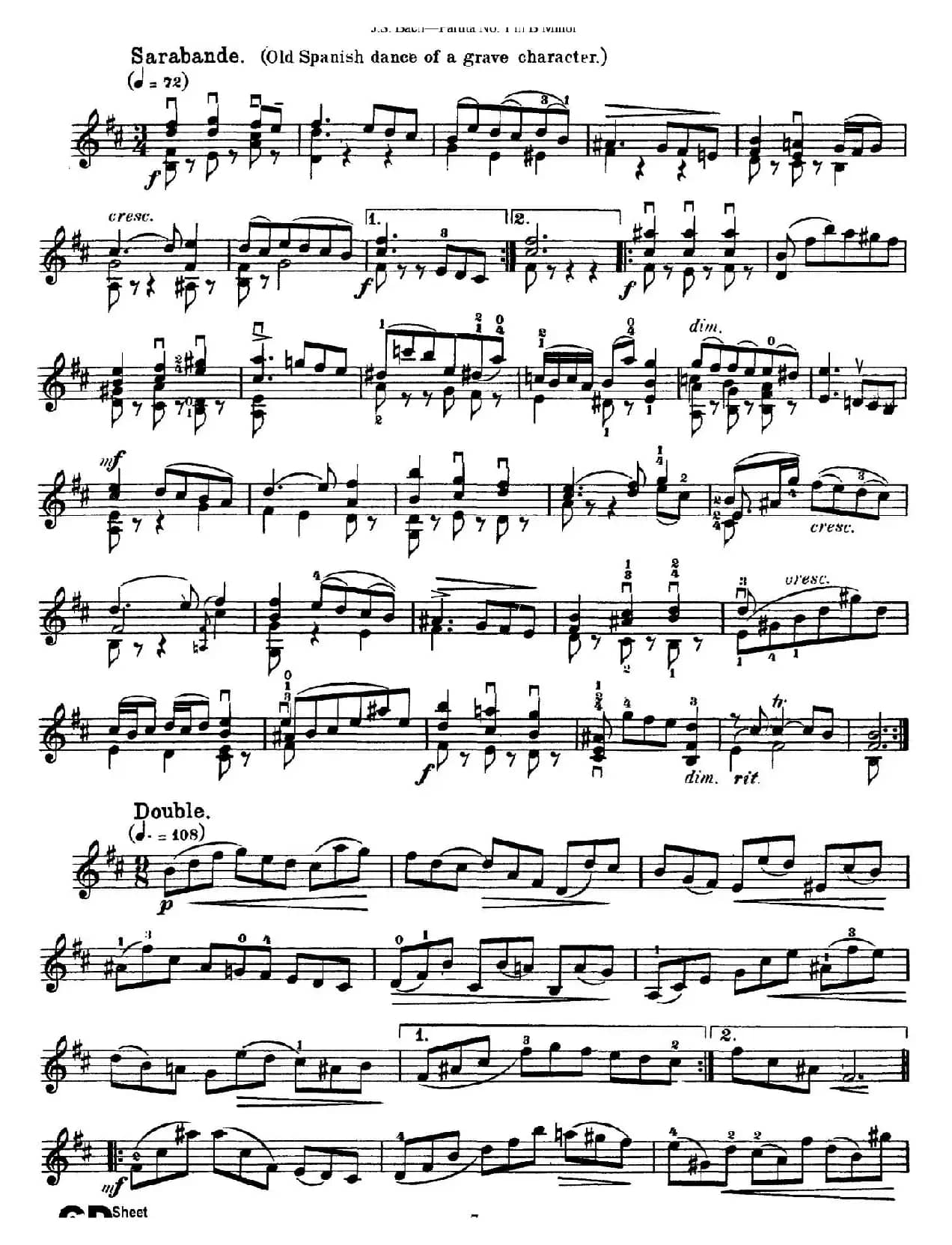 6 Violin Sonatas and Partitas 2.Partita No.1 B Minor