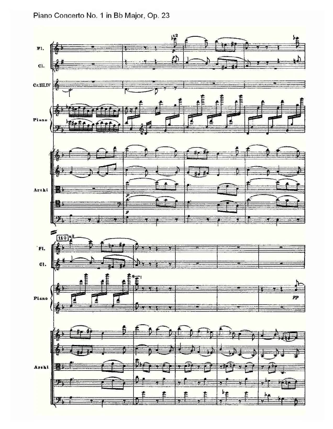 Bb大调第一钢琴协奏曲,Op.23第二乐章