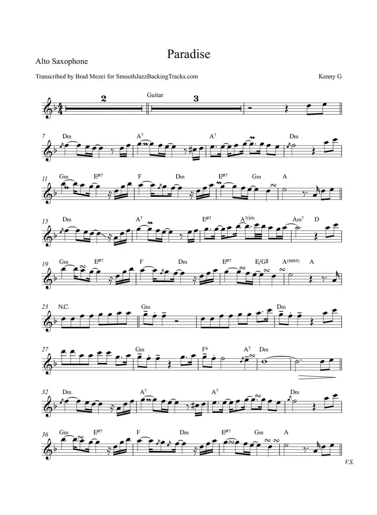 Paradise（中音萨克斯）