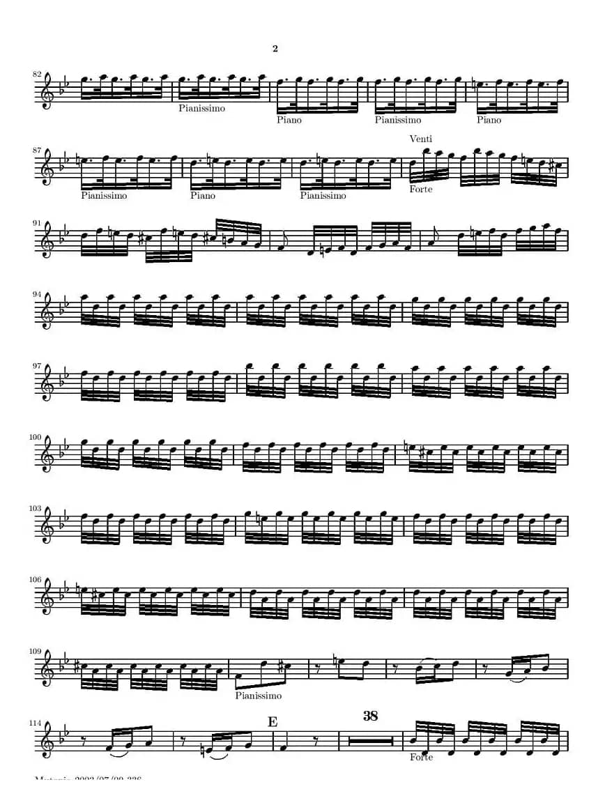 维瓦尔第“四季套曲”之夏（第二小提琴谱）