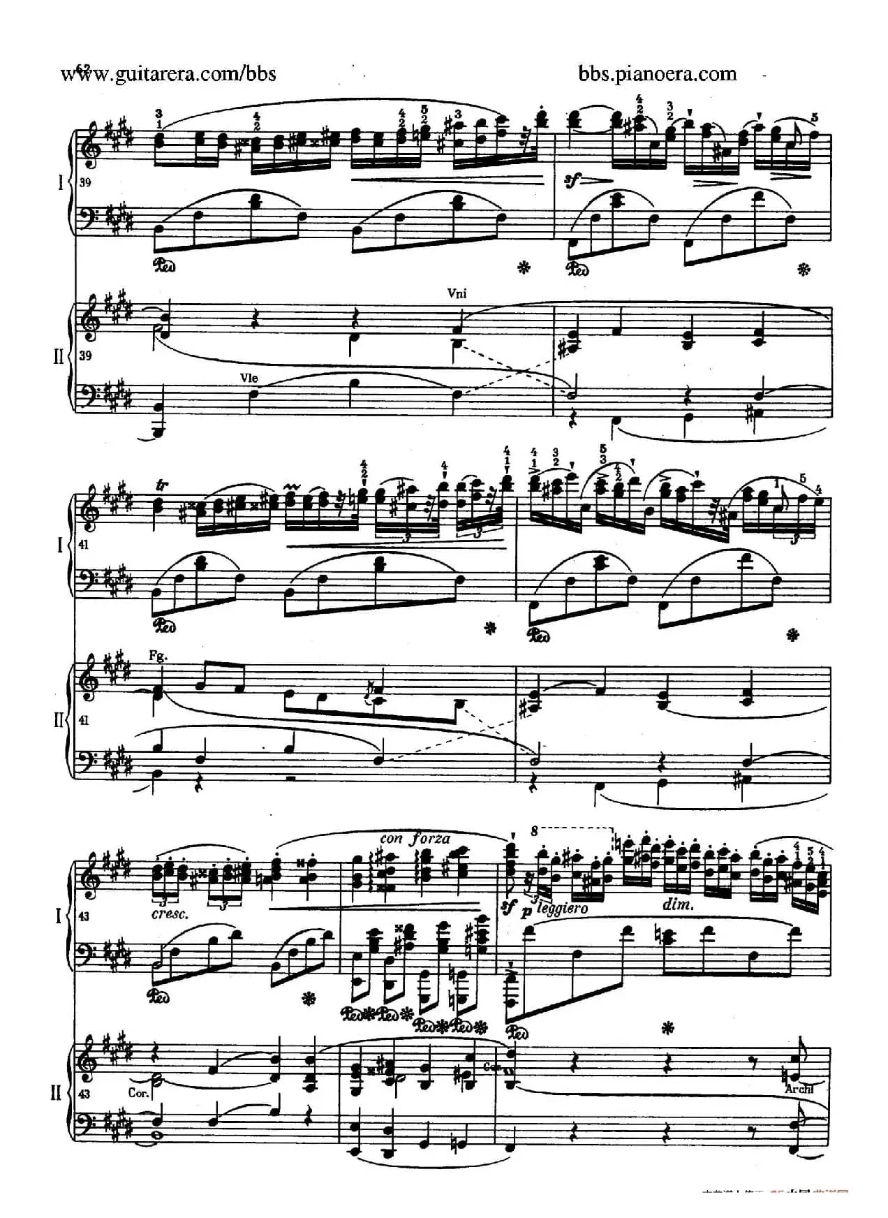 e小调第一钢琴协奏曲 Op.11（双钢琴版·第二乐章）