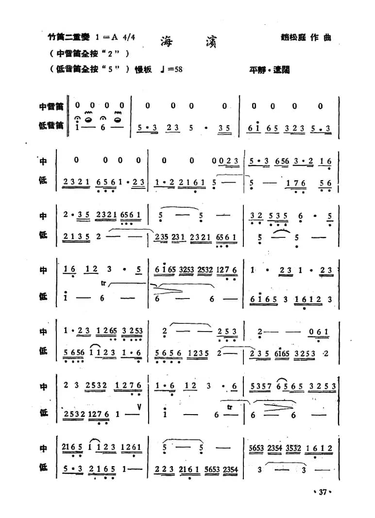 海滨（竹笛二重奏）