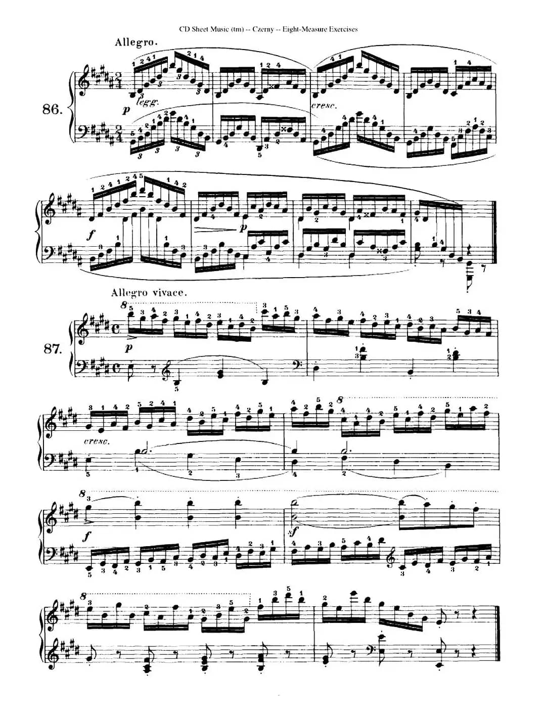 160 Eight- Measure Exercises.Op.821（车尔尼160首钢琴八小节练习曲（72——87））