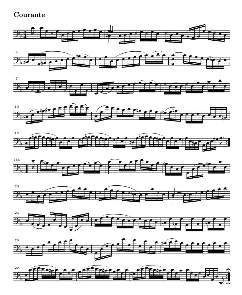 巴赫《大提琴无伴奏六首组曲》：Suite Ⅱ