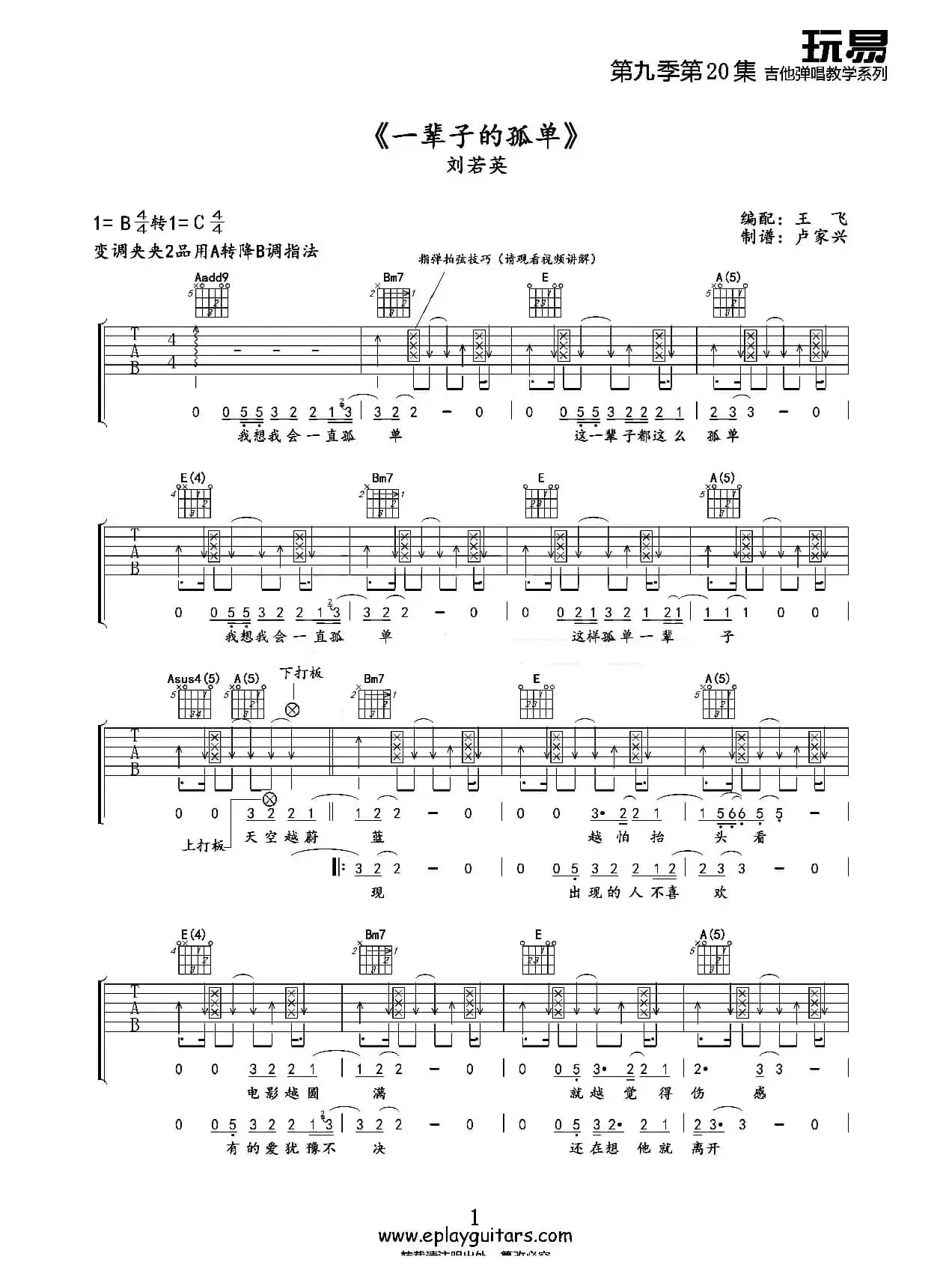 一辈子的孤单（王飞编配版）