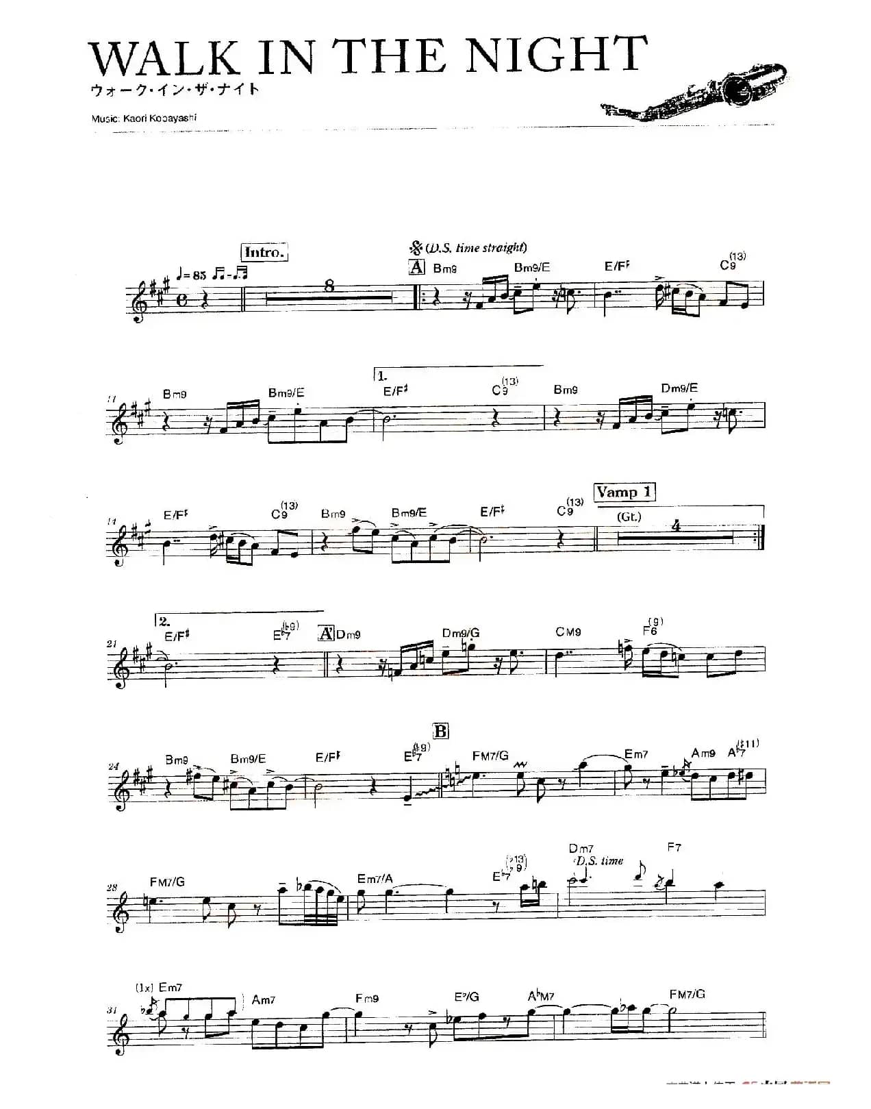 小林香织《Goledn Best》曲谱全集（WALK IN THE NIGHT）