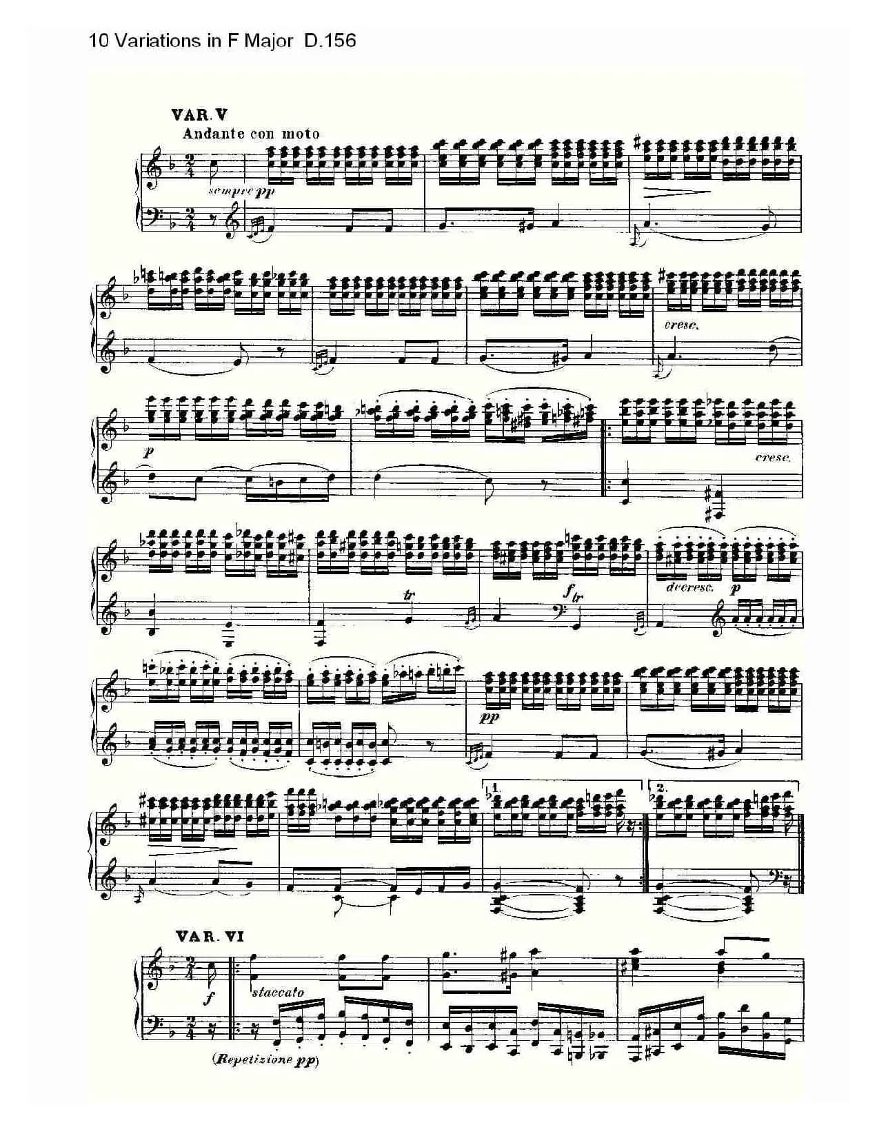 10 Variations in F Major D.156(F大调10变奏曲 D.156)