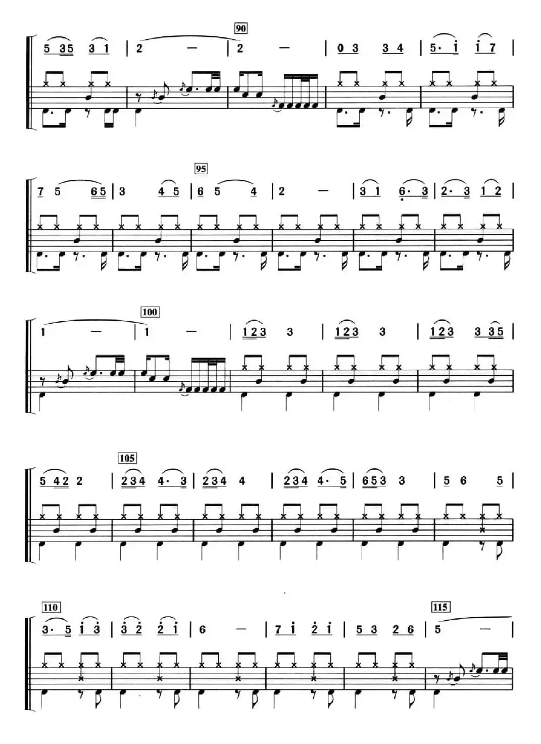 祝酒歌（架子鼓、简谱+鼓谱）