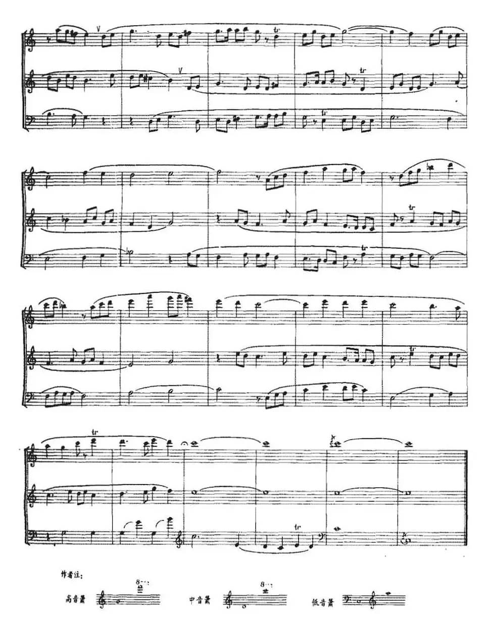 南曲引子（洞箫三重奏、五线谱）