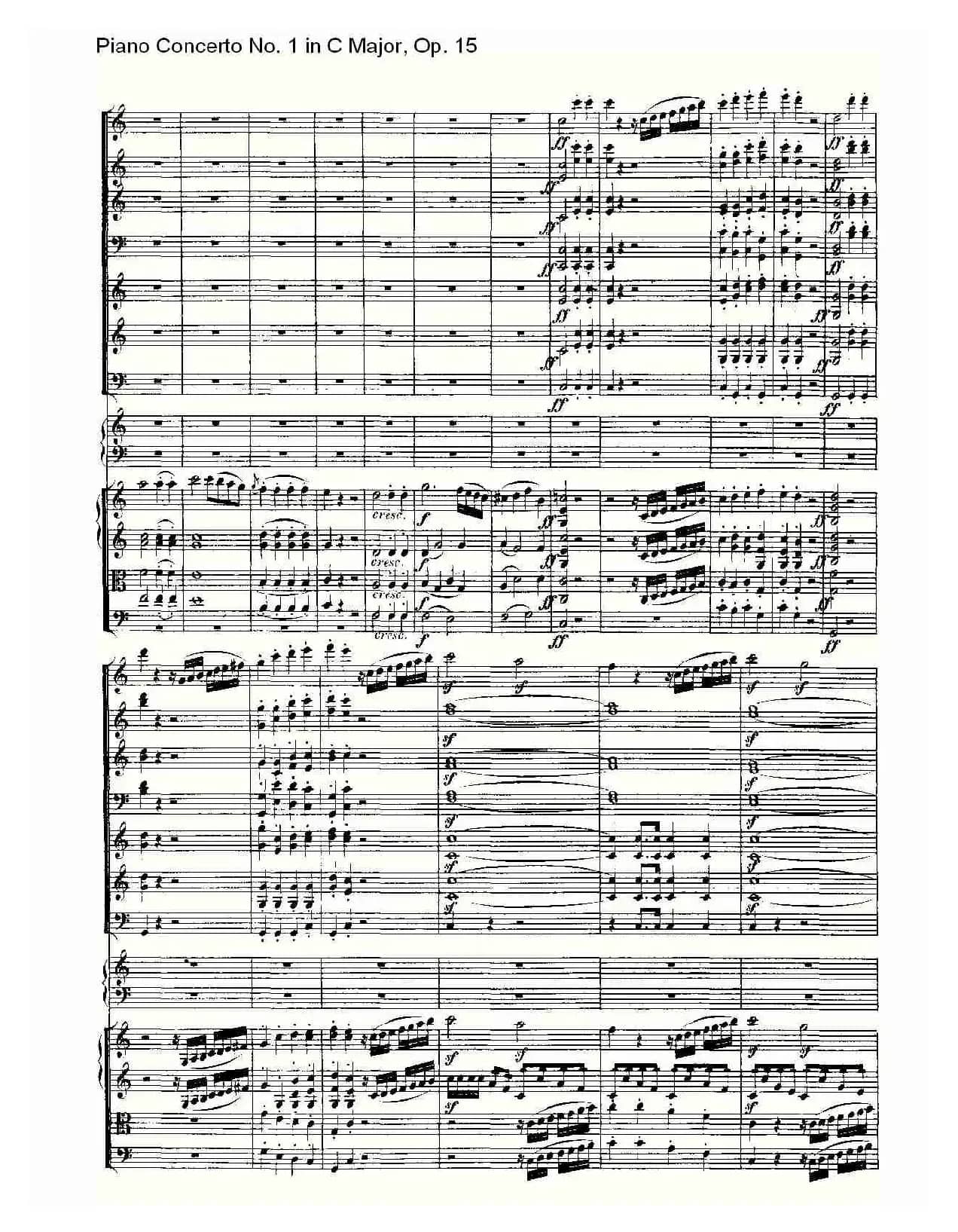 C大调钢琴第一协奏曲 Op.15 第一乐章
