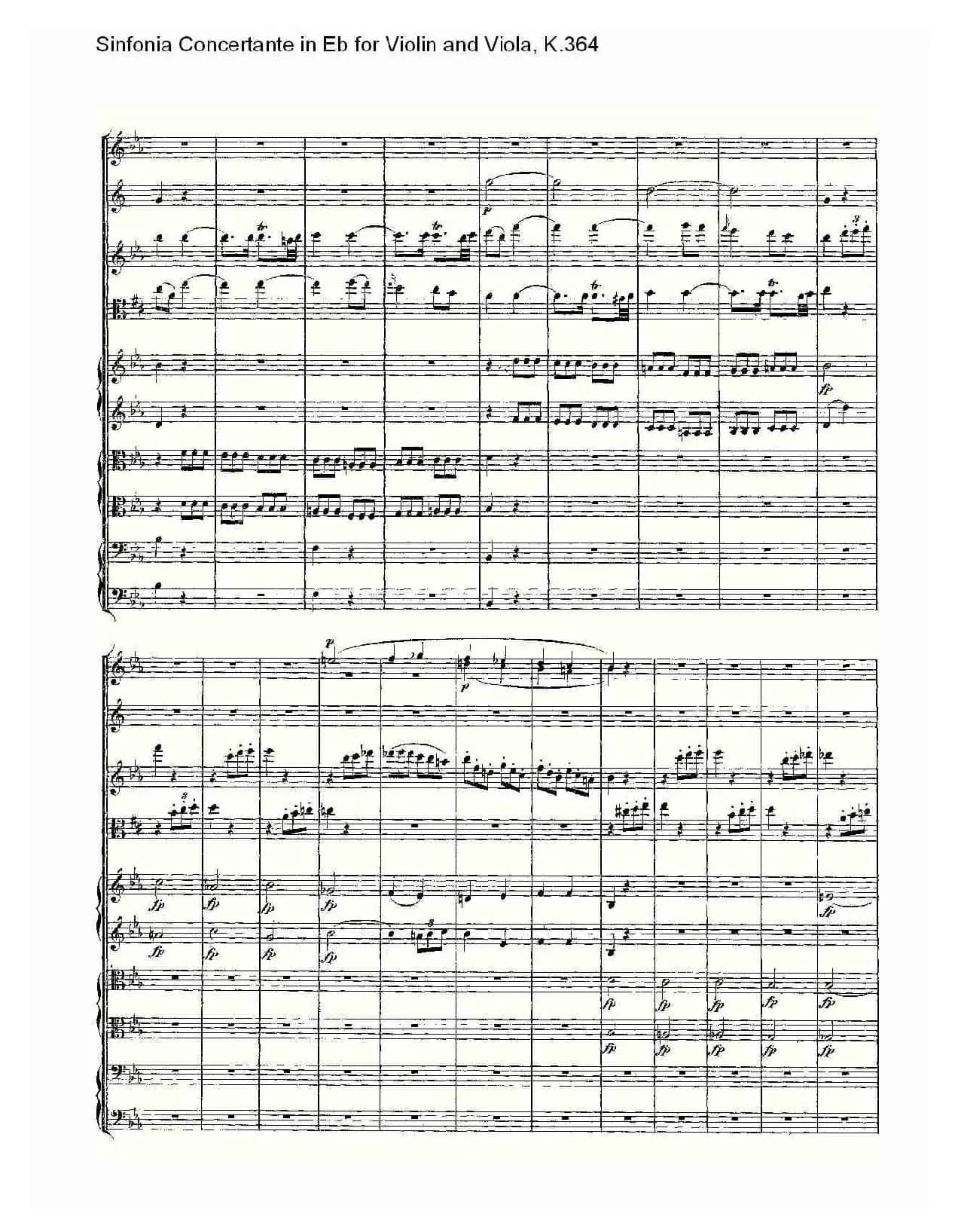 Eb调小提琴与中提琴炫技序曲, K.364（二）