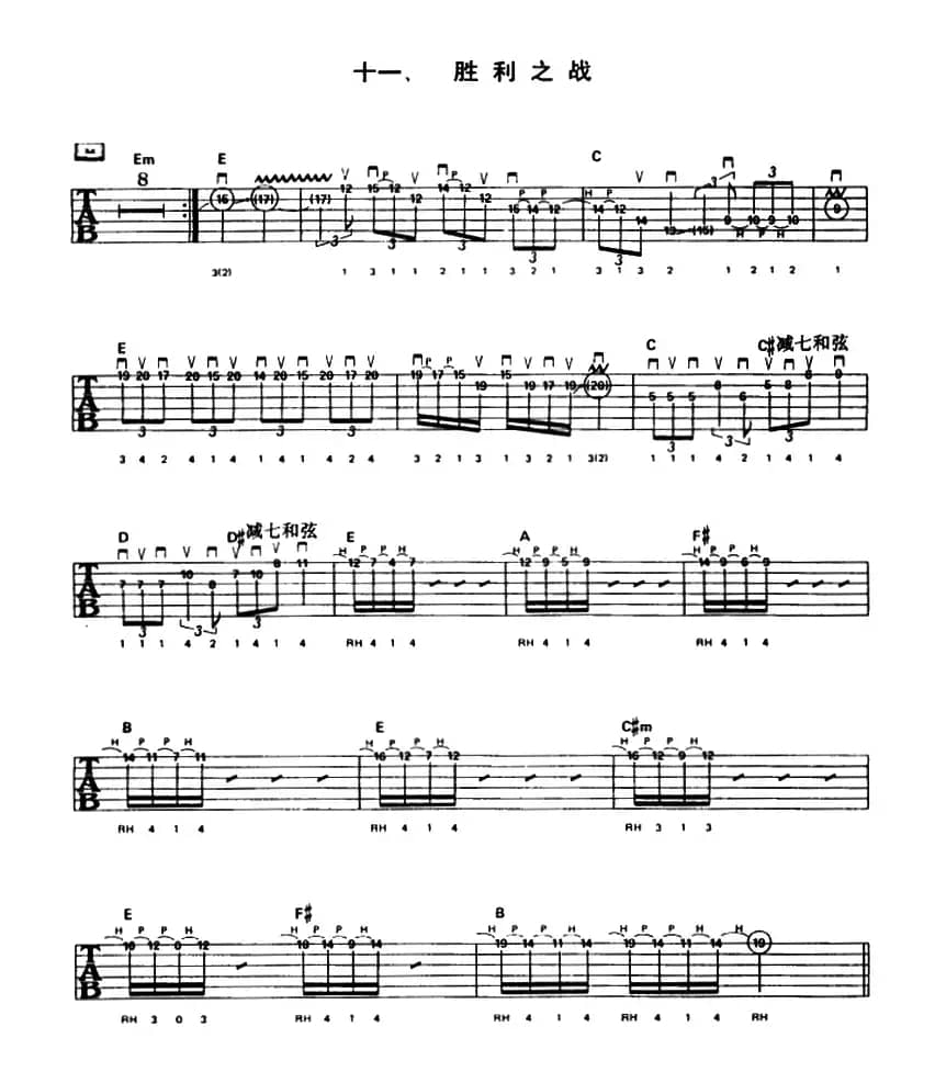 重金属吉他演奏示范曲谱（十一、胜利之战）