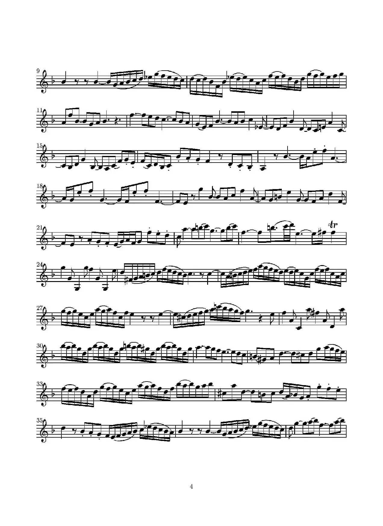 D小调无伴奏协奏曲（第二·独奏小提琴分谱）