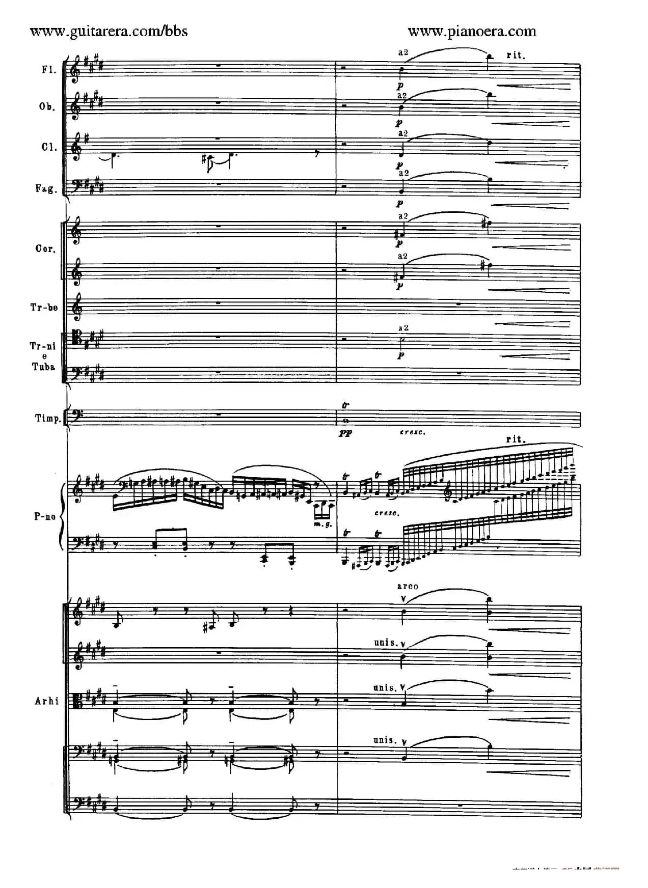 c小调第二钢琴协奏曲 Op.18（第二乐章总谱）