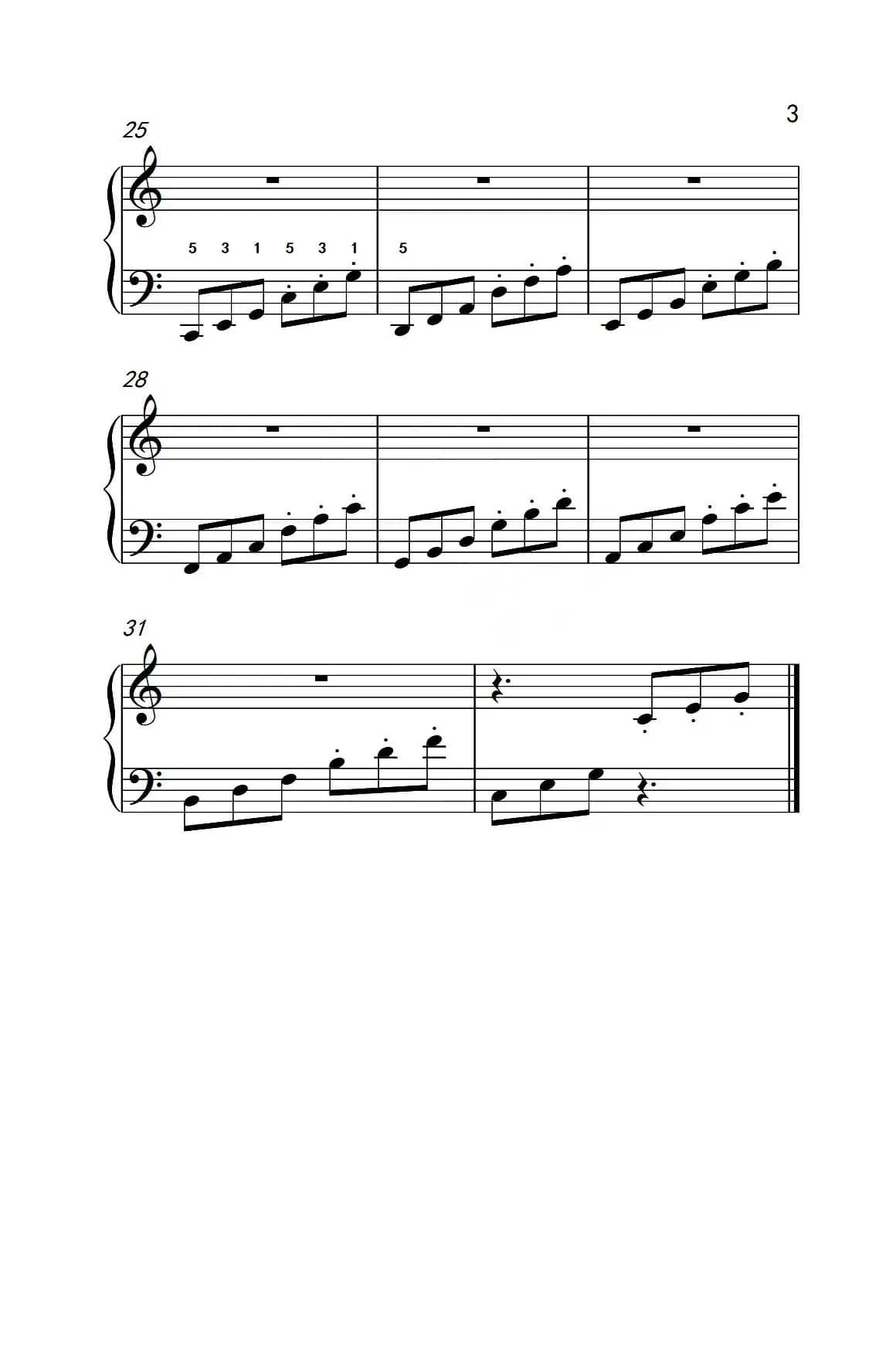 跳音练习 11（儿童钢琴手指练习 2）