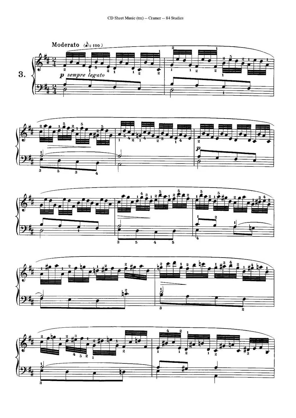 Cramer - 84 exercices（1—5）（克拉莫84首钢琴练习曲）
