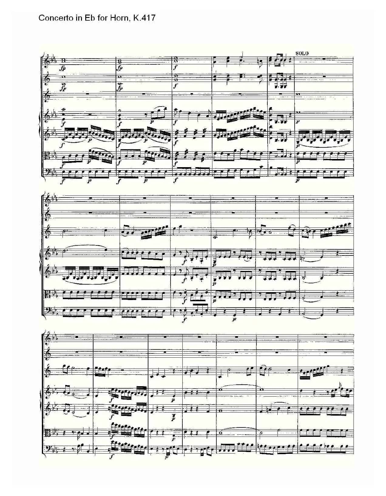 Concerto in Eb for Horn, K.417（Eb调法国号协奏曲, K.417）