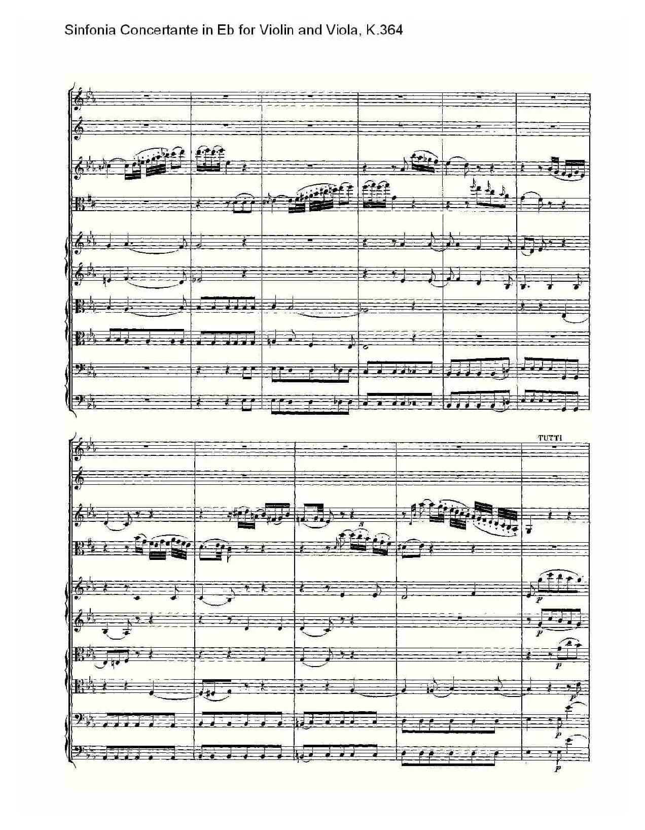 Eb调小提琴与中提琴炫技序曲, K.364（一）