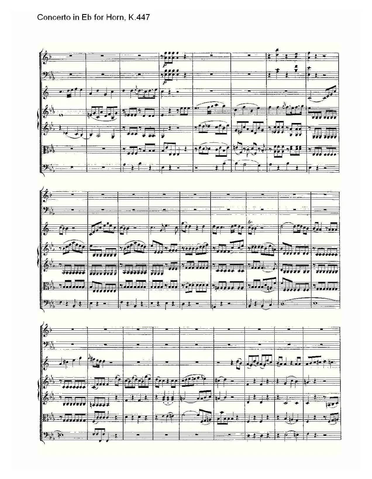 Concerto in Eb for Horn, K.447（Eb调法国号协奏曲, K.447）