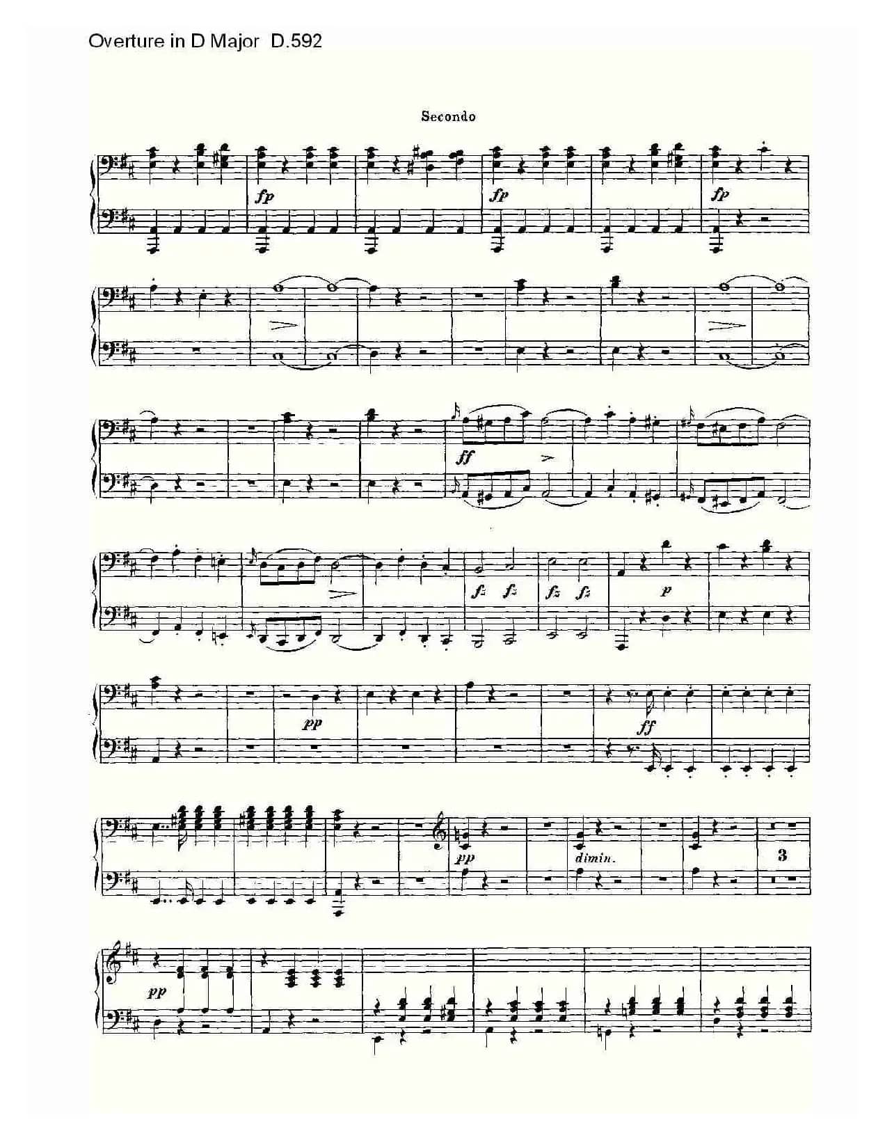 Overture in D Major D.592（Ｄ大调序曲 D.592）
