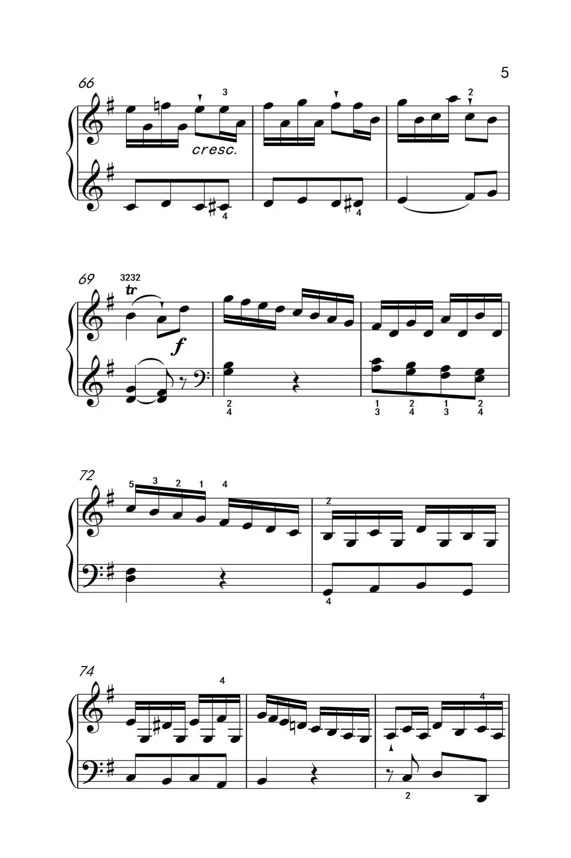 第六级 1.G大调奏鸣曲（中央音乐学院 钢琴（业余）考级教程 4-6级）