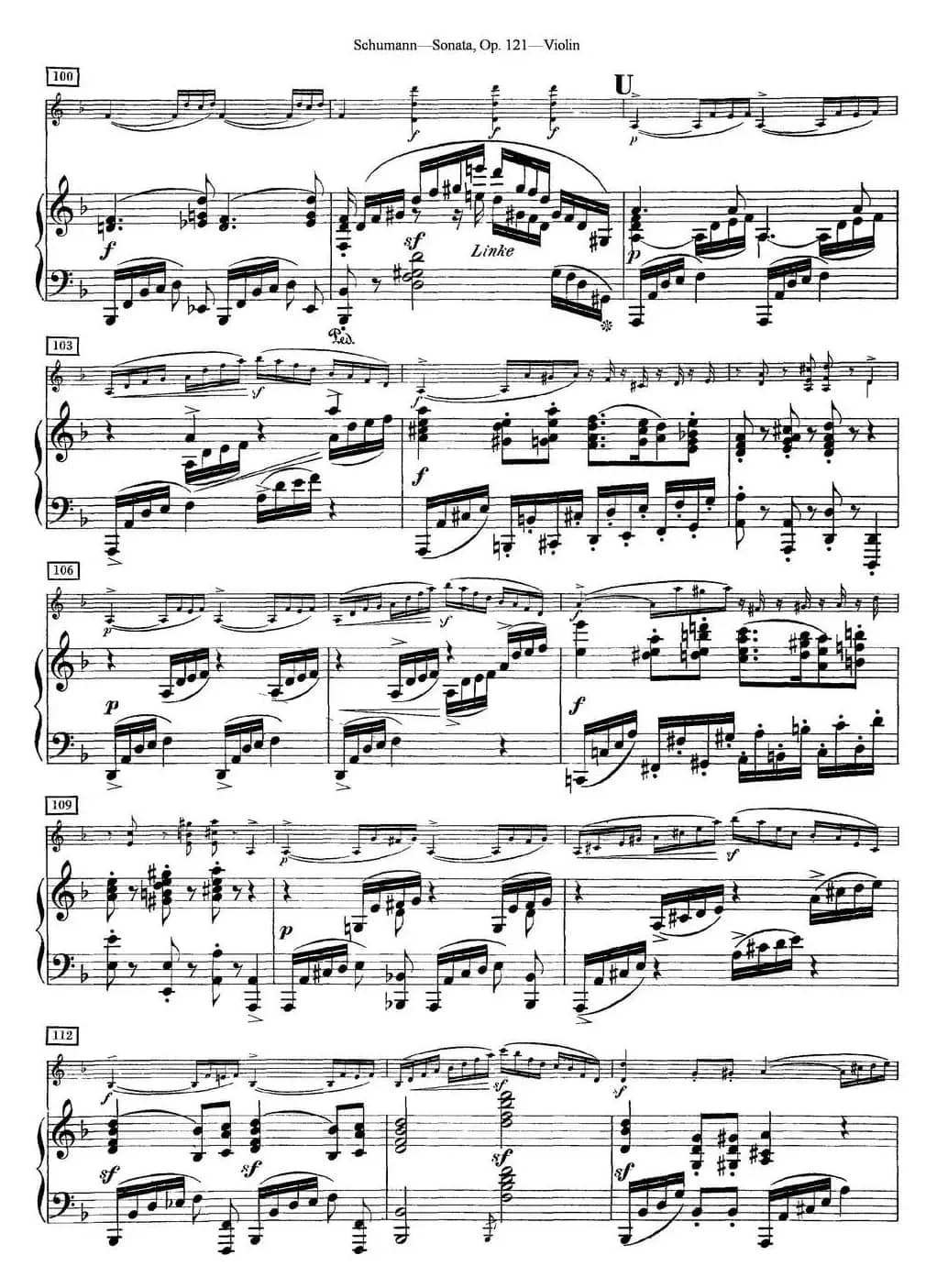 Violin Sonata Op.121（小提琴+钢琴伴奏）